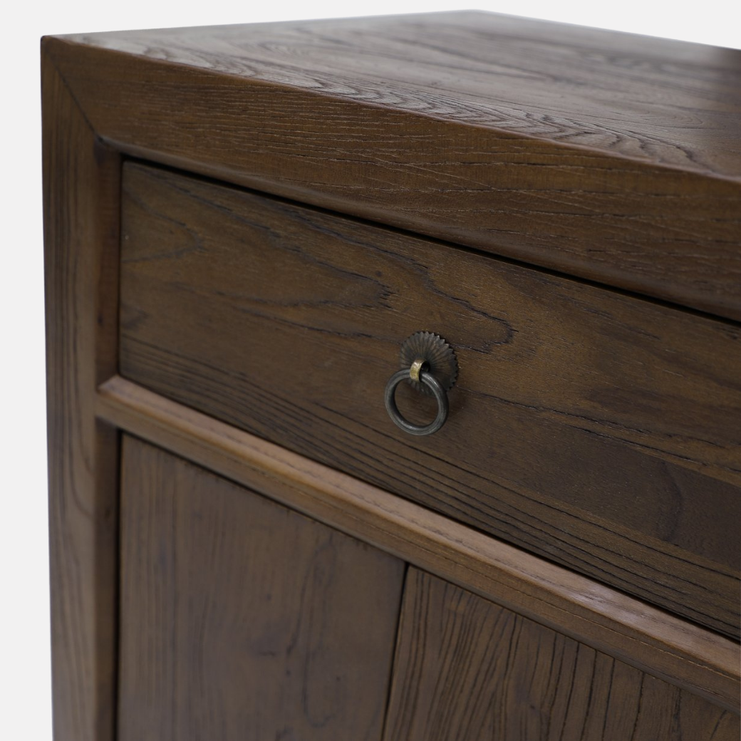 Parq Elm  Bedside Table - Walnut