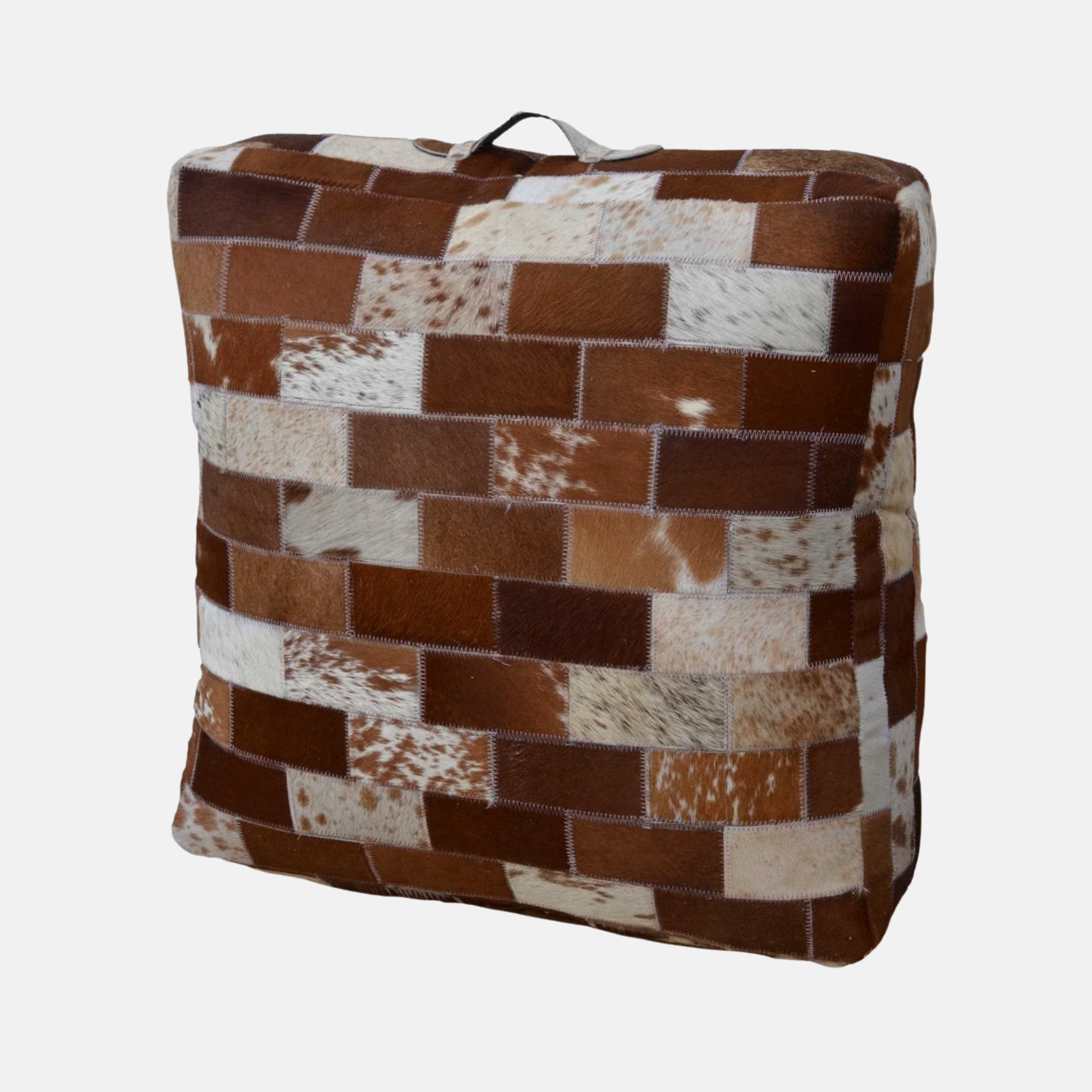 Patchwork Hide Pouf