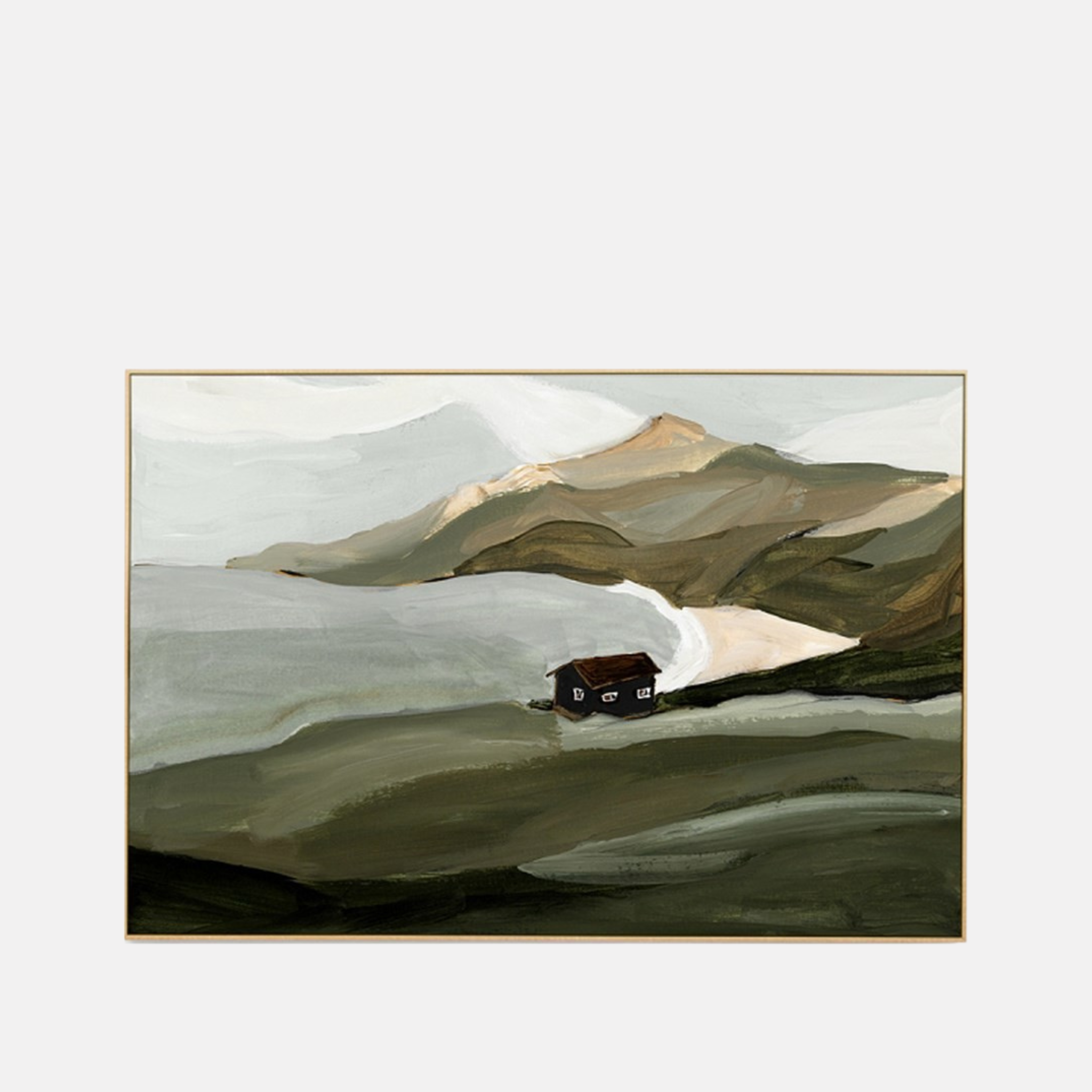 Canvas Peaceful Cove Green -  Framed