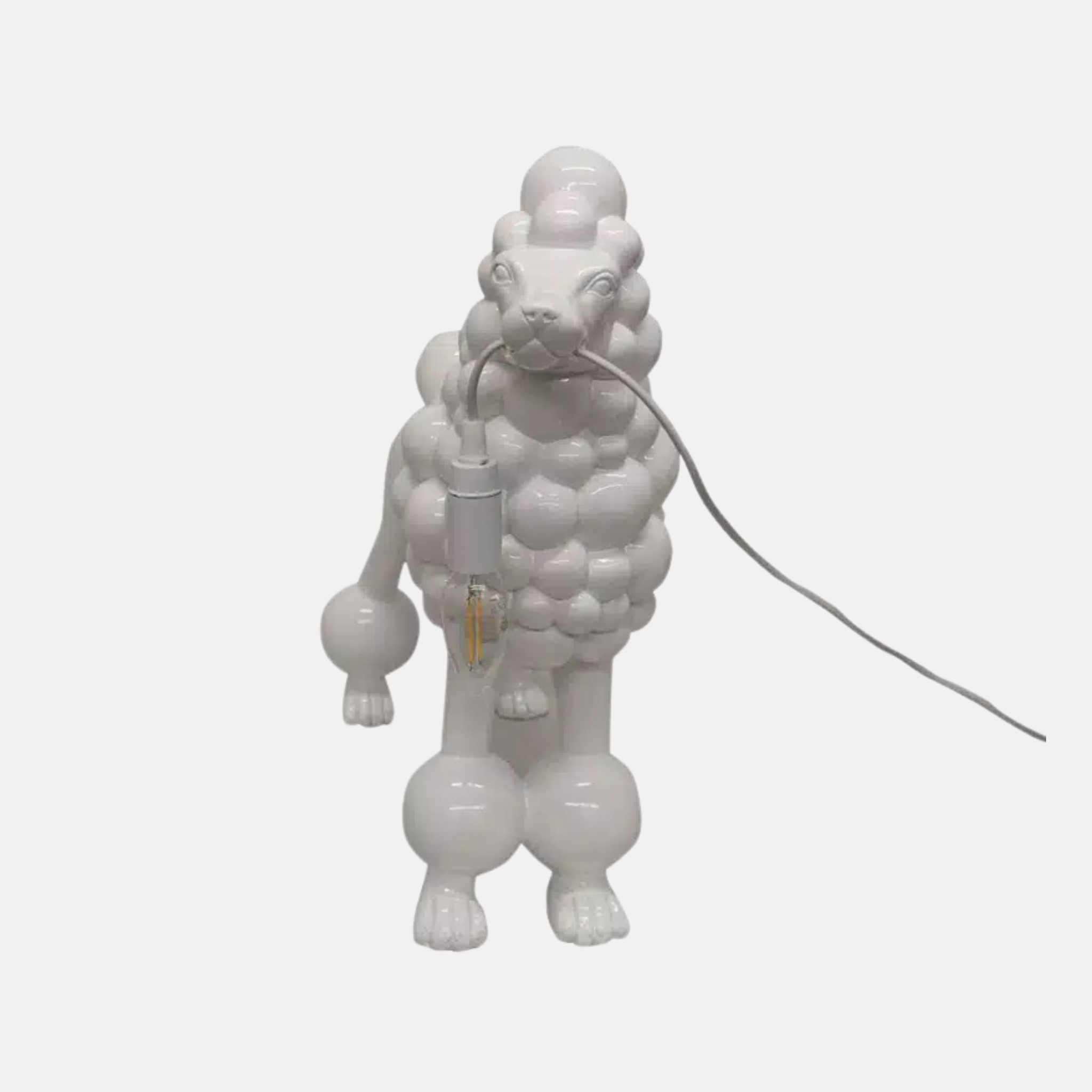 Poodle Table Lamp - White