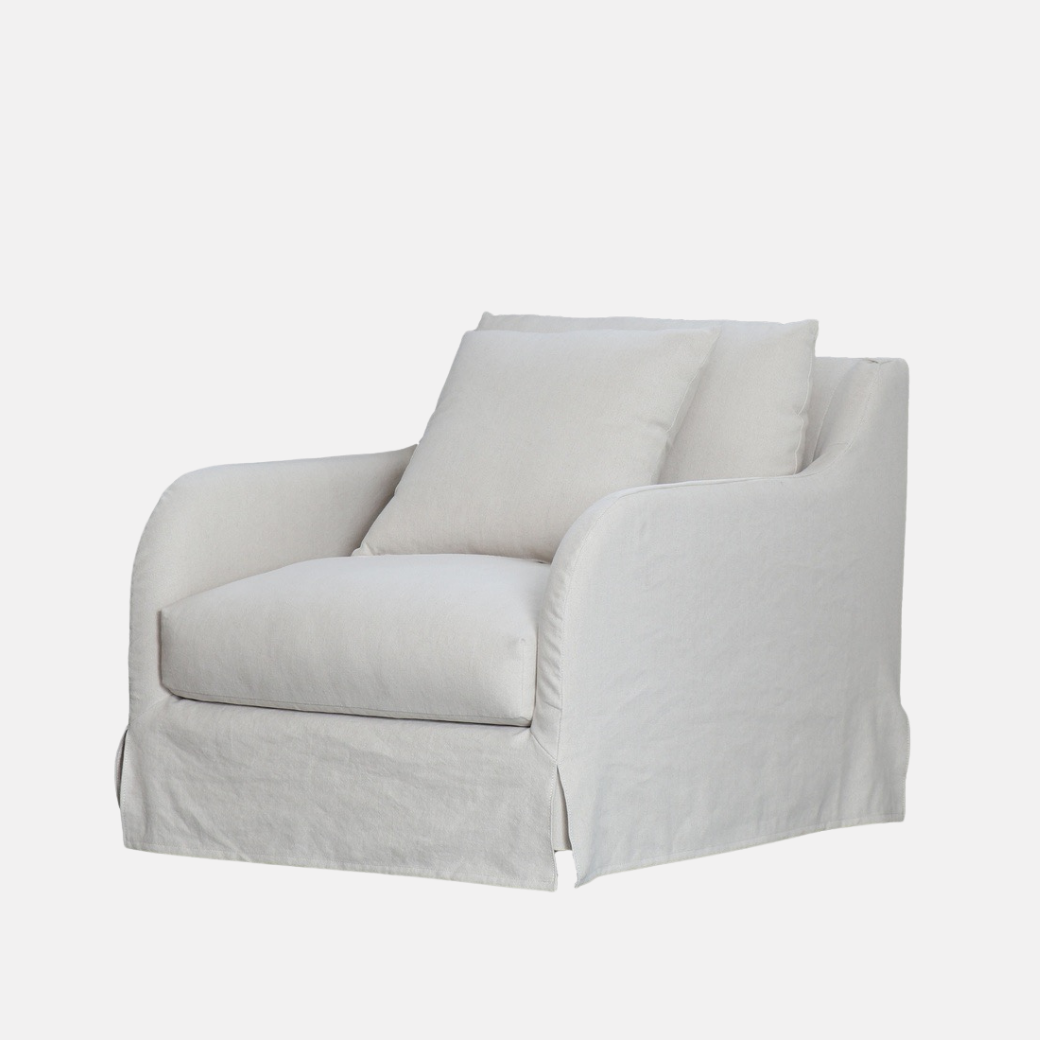 Provincial Slipcover Armchair - Salt & Pepper