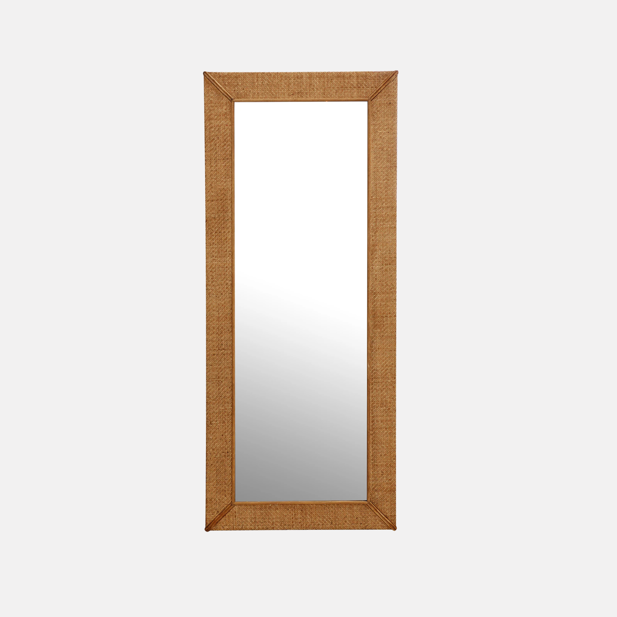 Plantation Floor Mirror - Rattan