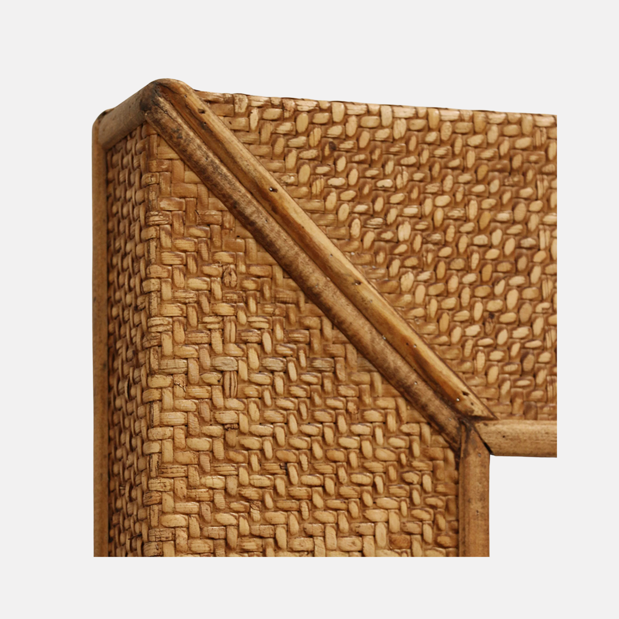 Plantation Floor Mirror - Rattan