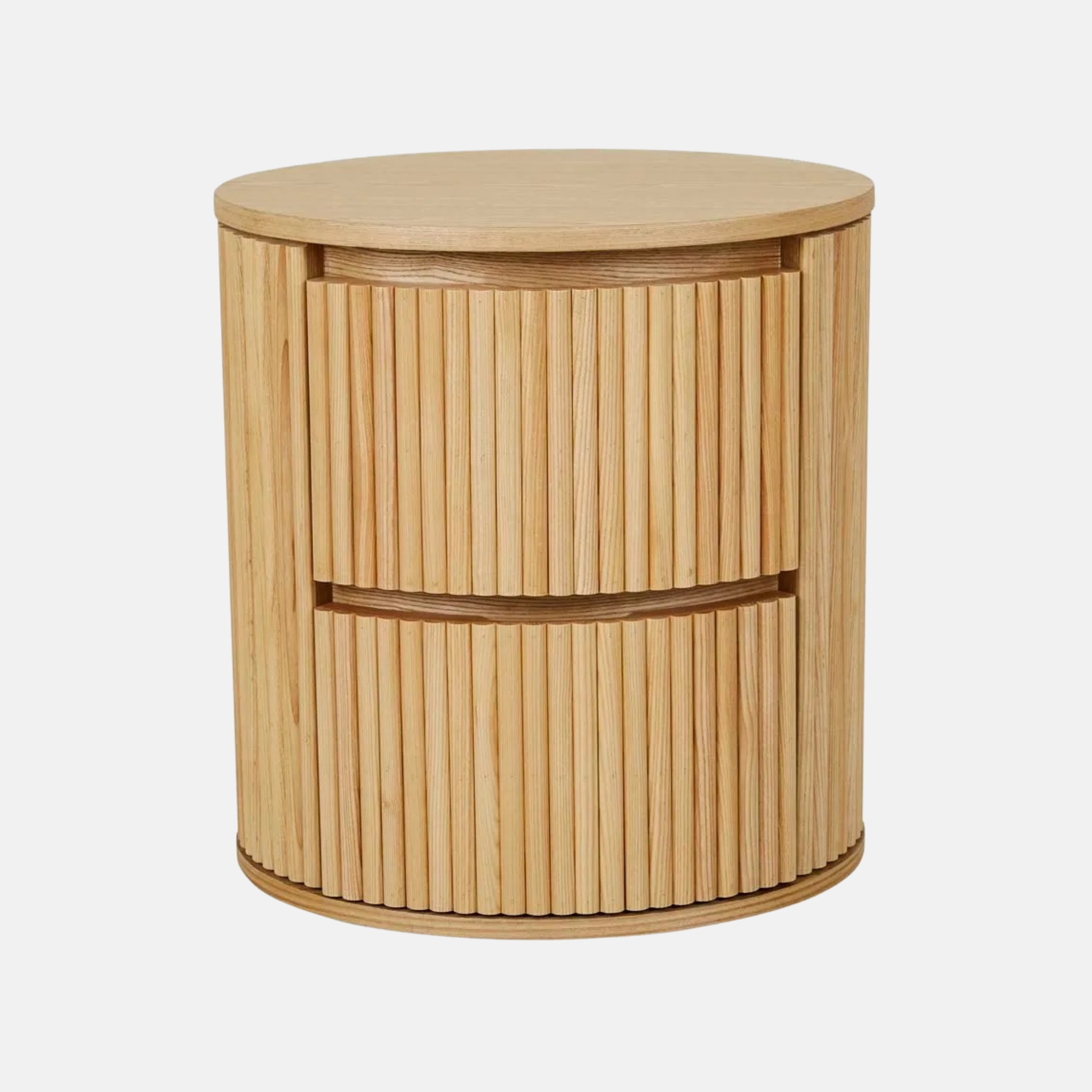 Benjamin Round Ripple Bedside - Natural Oak