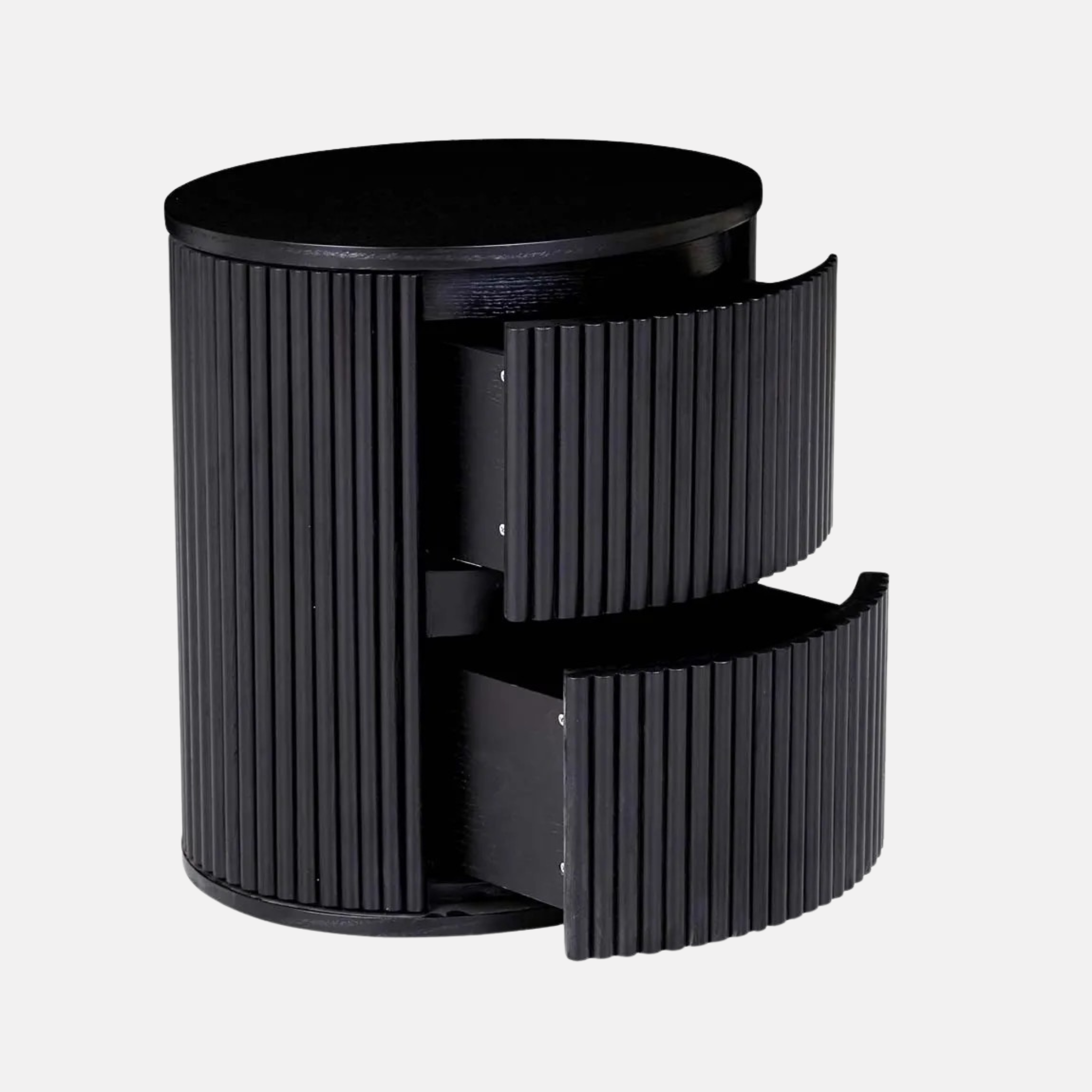 Benjamin Round Ripple Bedside - Black Oak