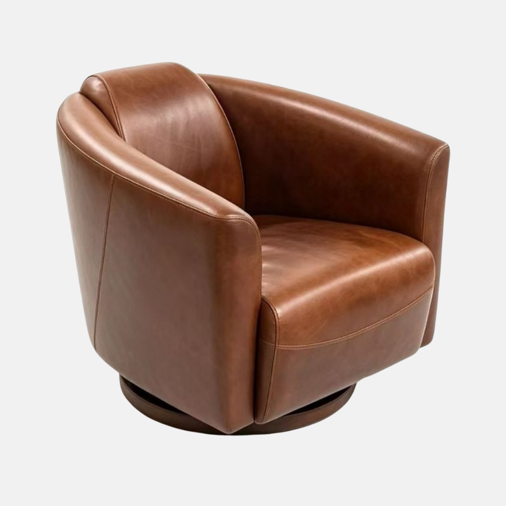 Rocket Leather Swivel Armchair