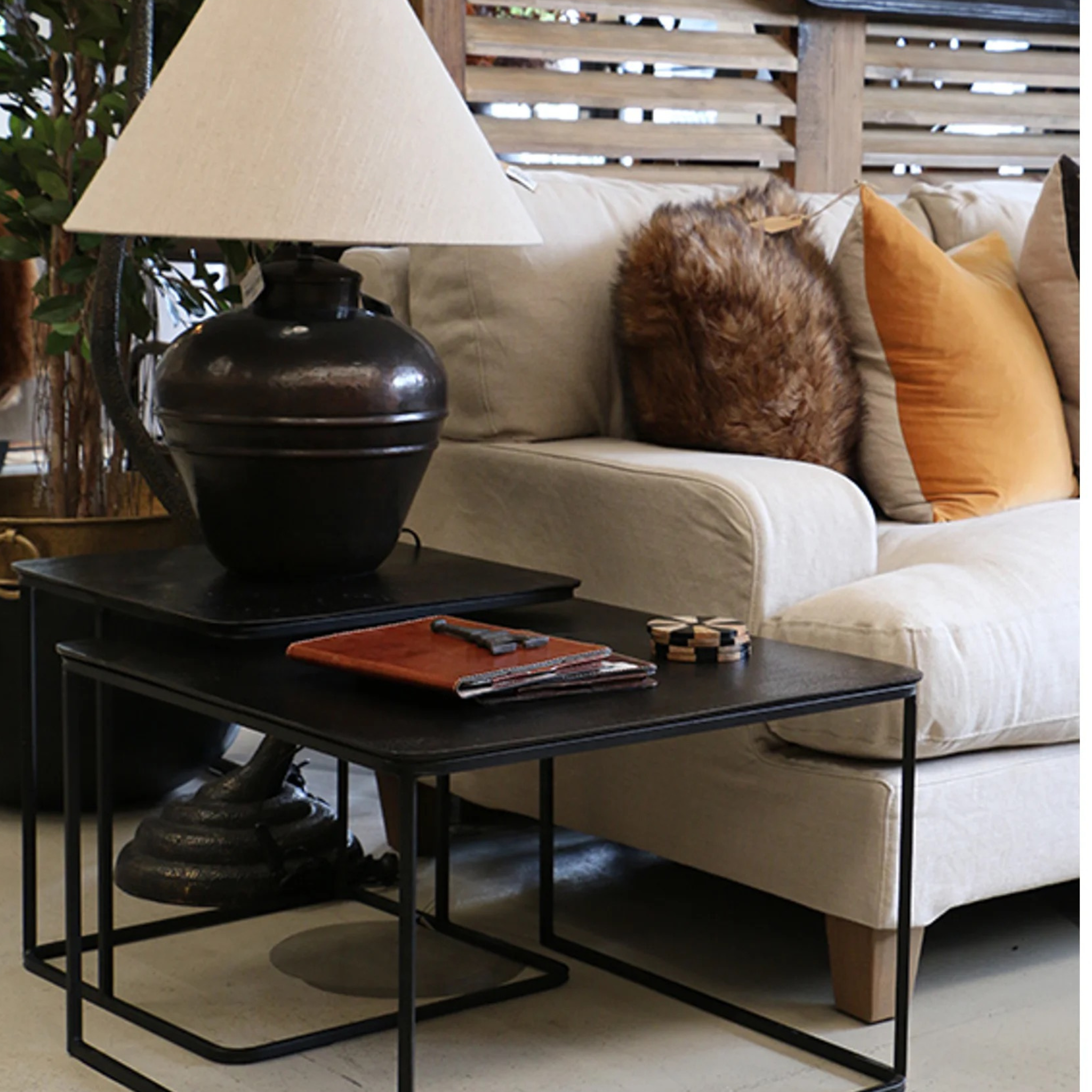Saratoga Nesting Side Table Dark Bronze