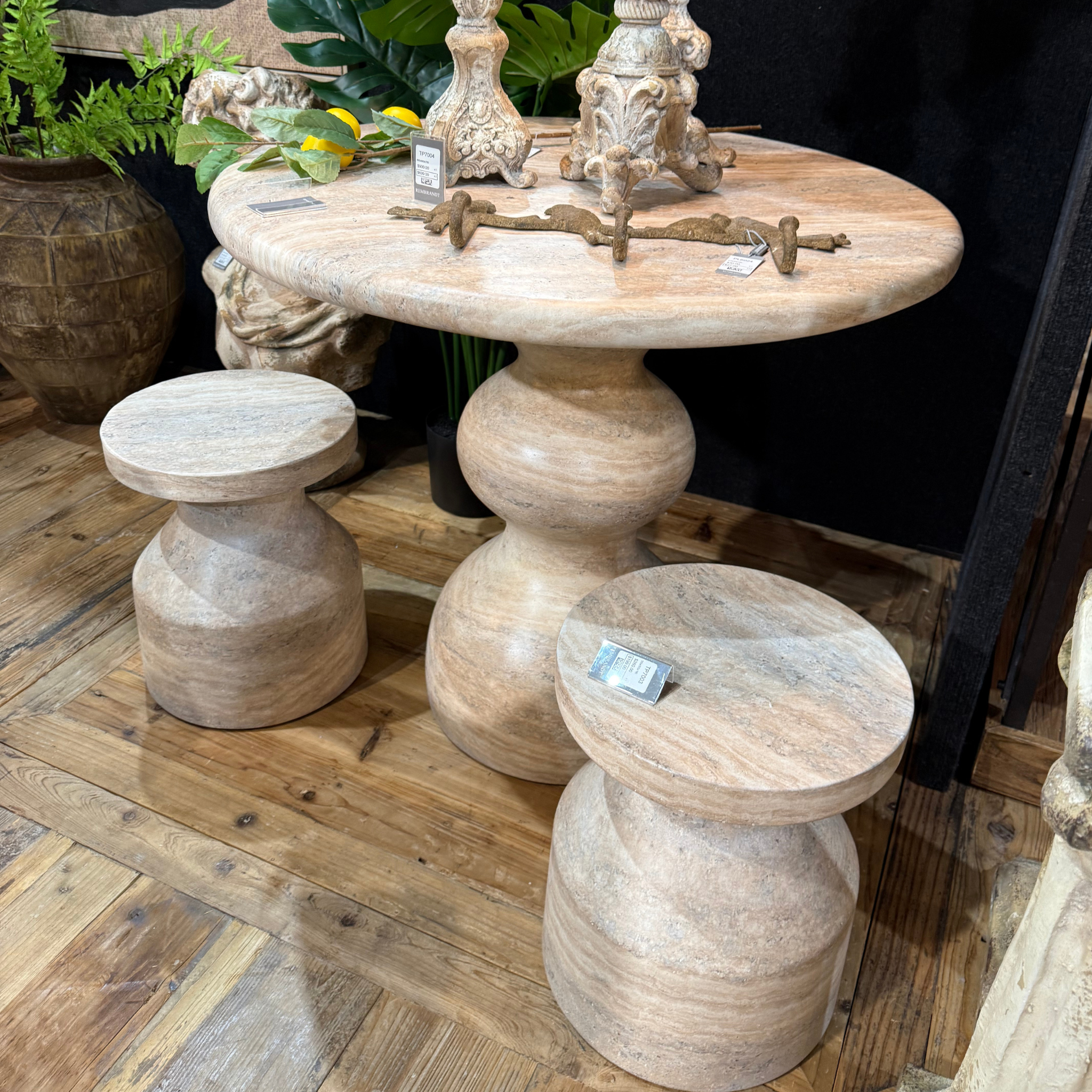Travertine Bistro Dining Table