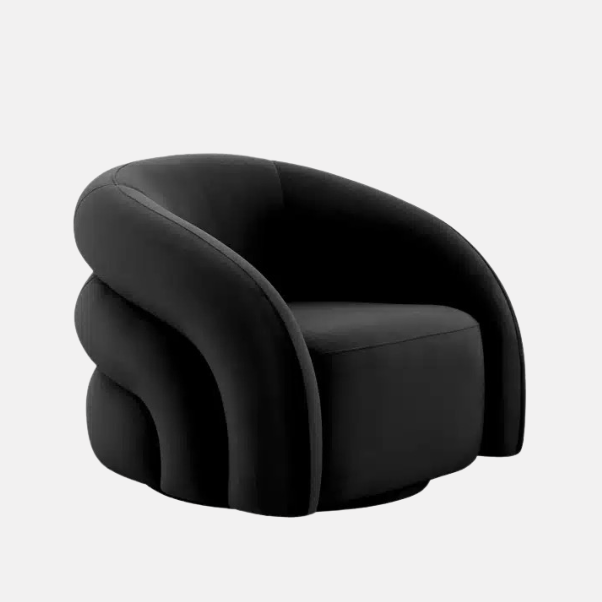 Seattle Velvet Swivel Armchair - Charcoal