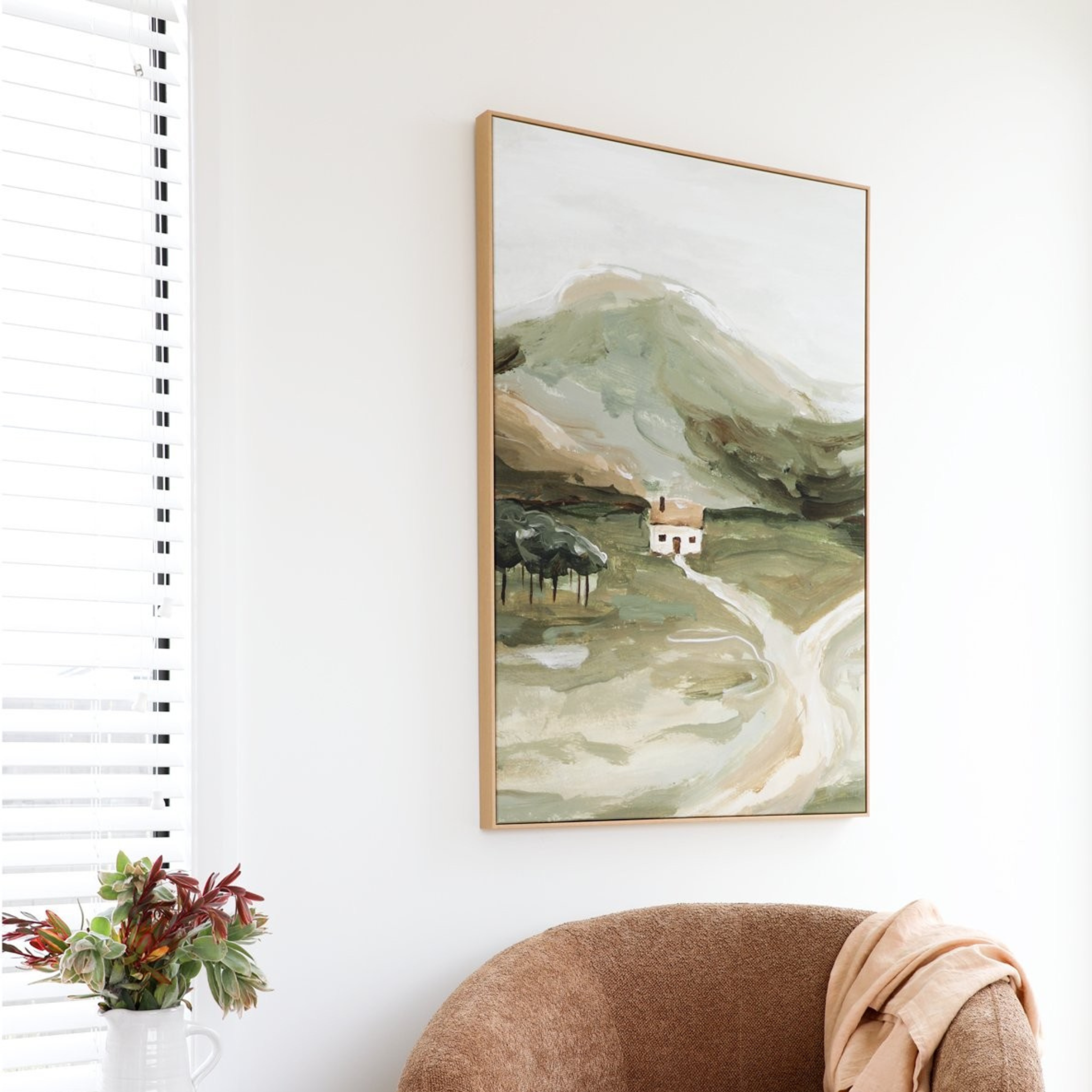 Canvas Cottage Khaki -  Framed