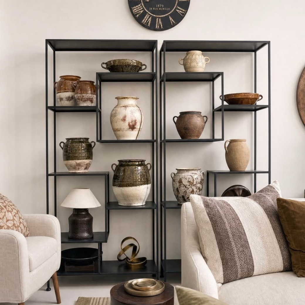 Staggered Iron Shelves Tall