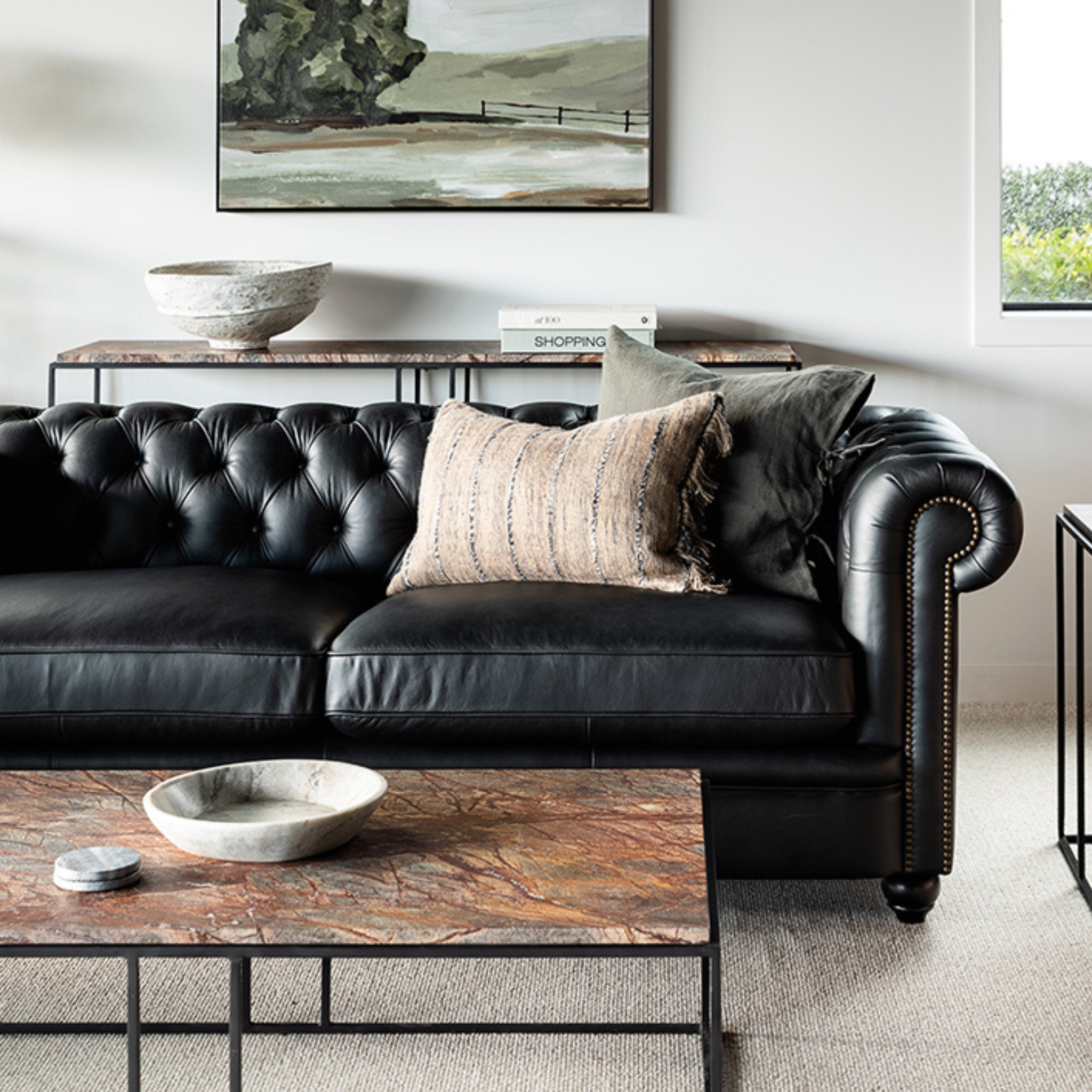 Dion Marble Coffee Table - Forest