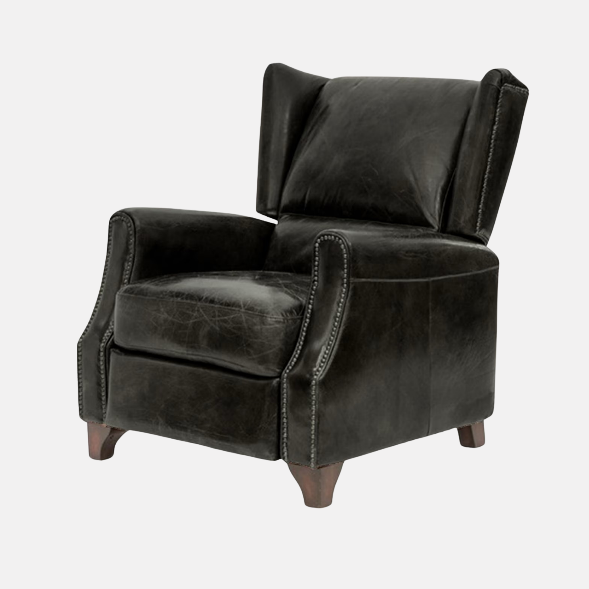Stratford Leather Recliner Armchair - Black