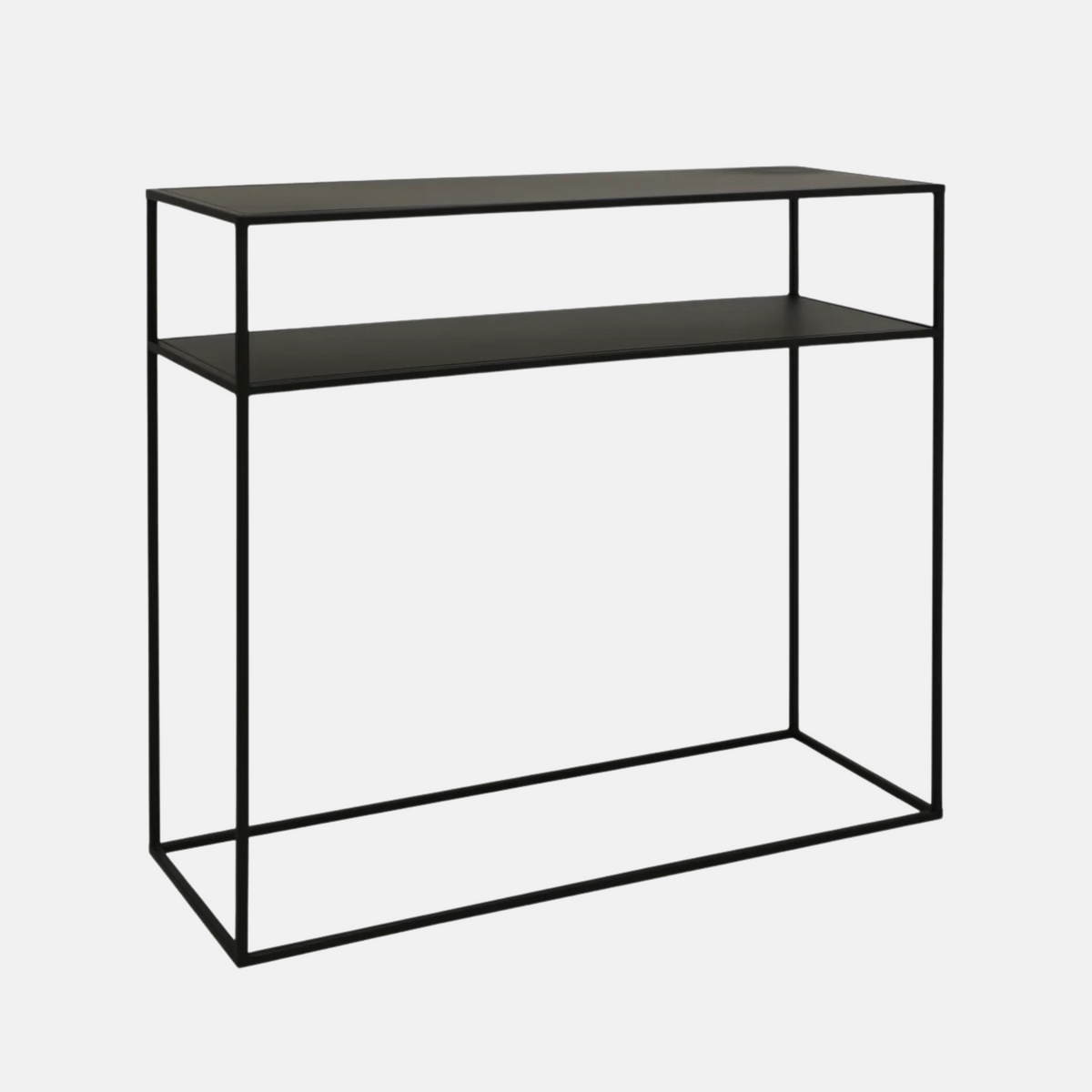 Dual Shelf Metal Console - Black