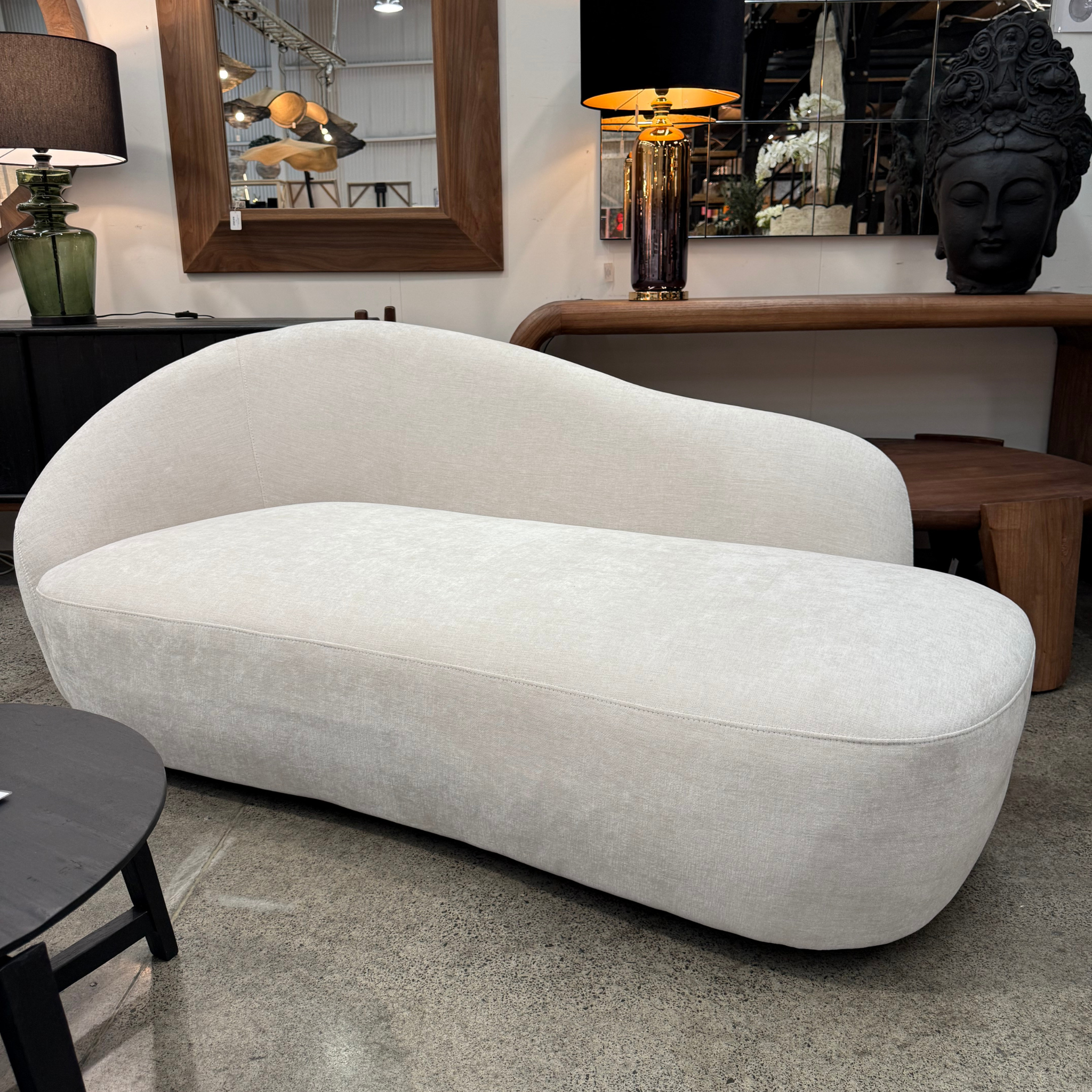 Talia Curved Chaise - Ivory