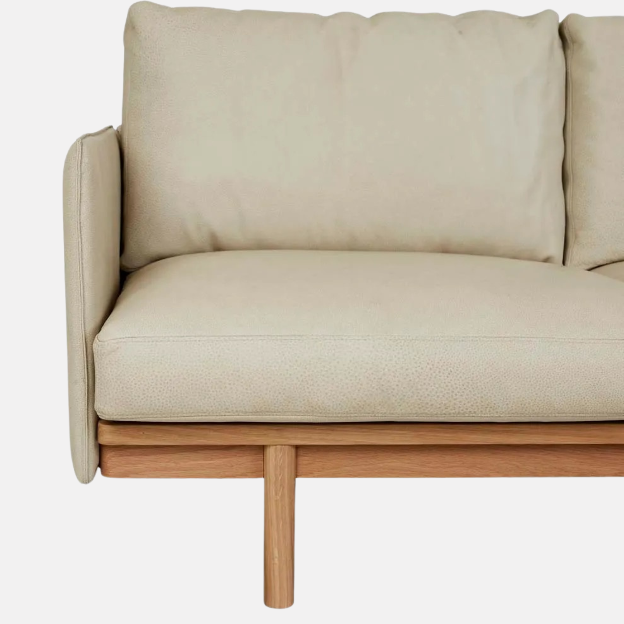 Tolv 3 Seater Leather Sofa - Limestone