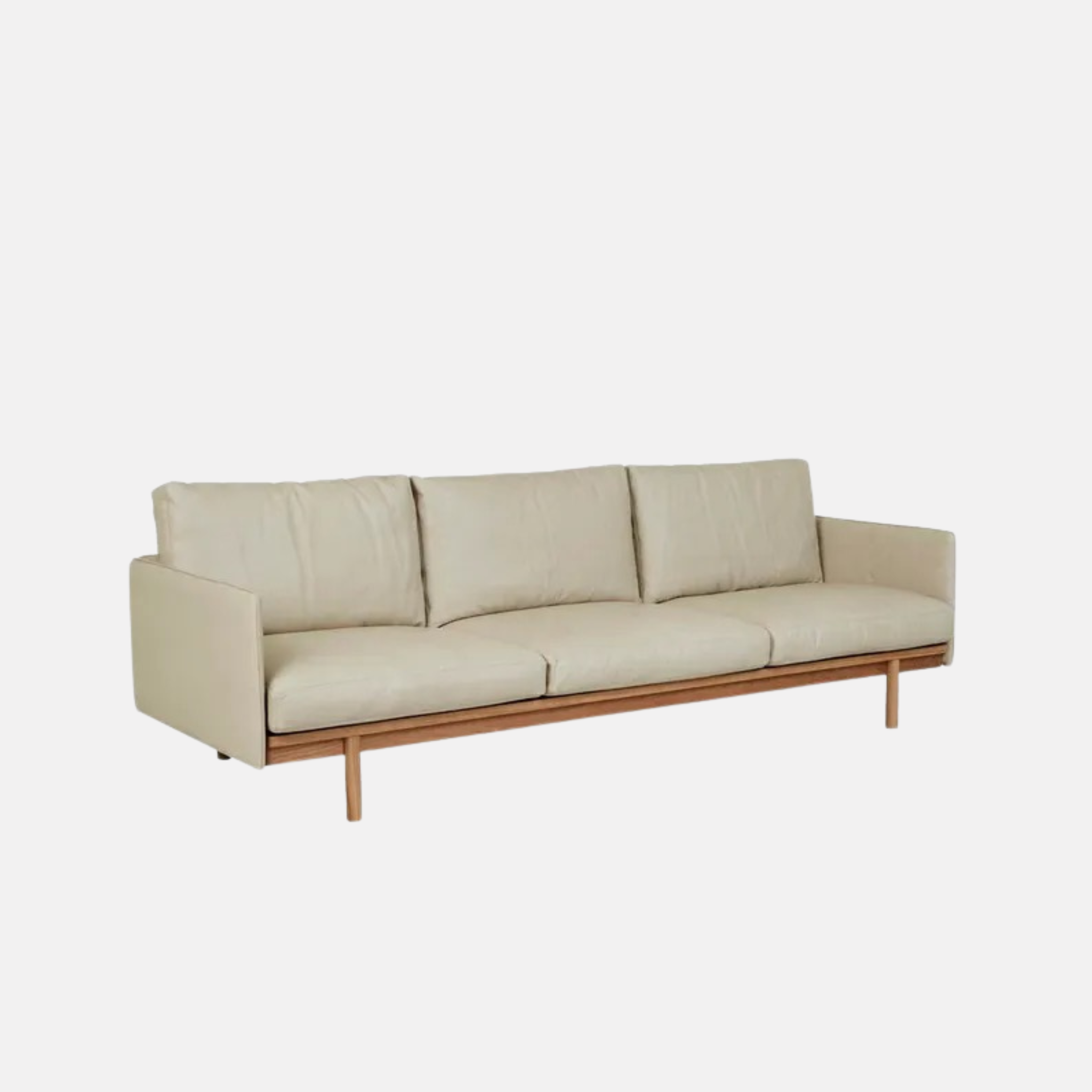 Tolv 3 Seater Leather Sofa - Limestone