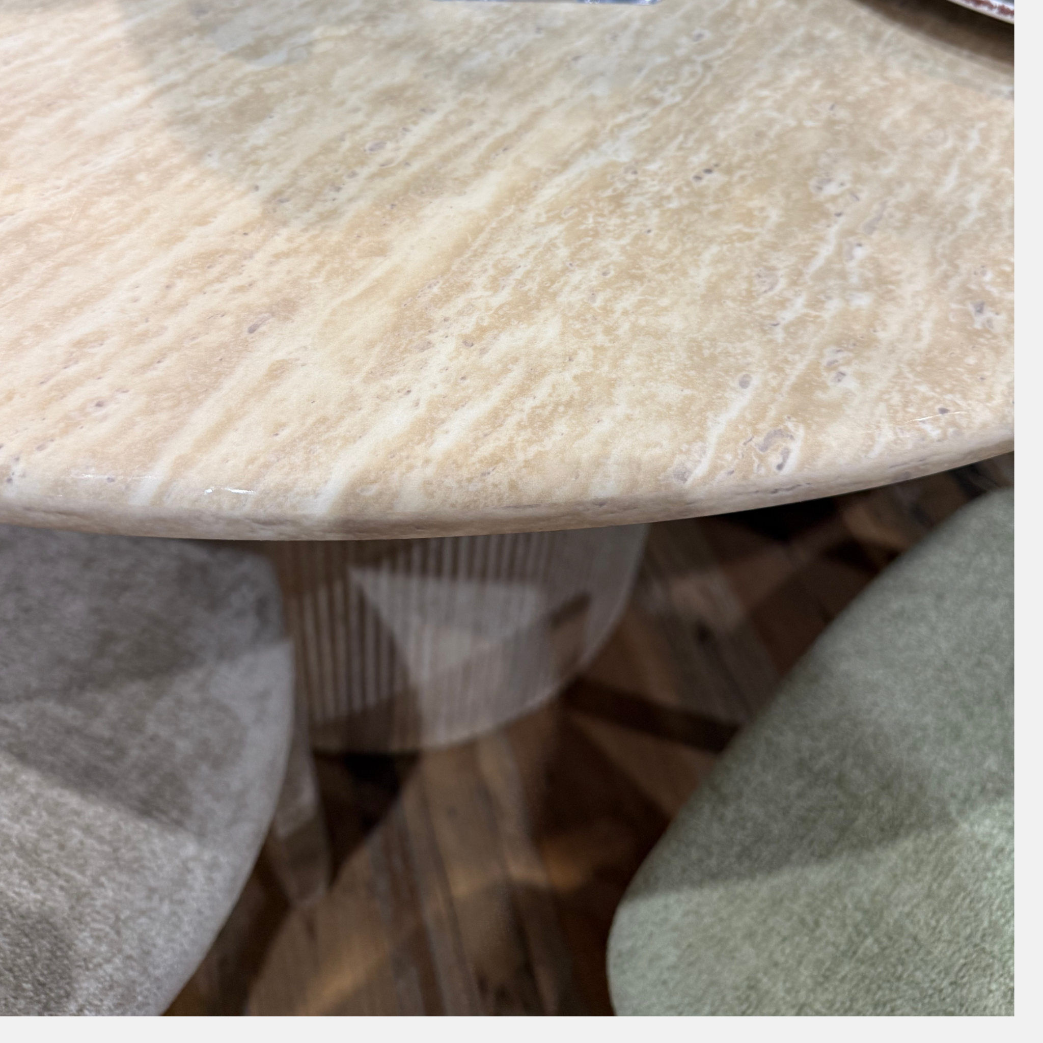 Round Travertine Nesting Coffee Tables