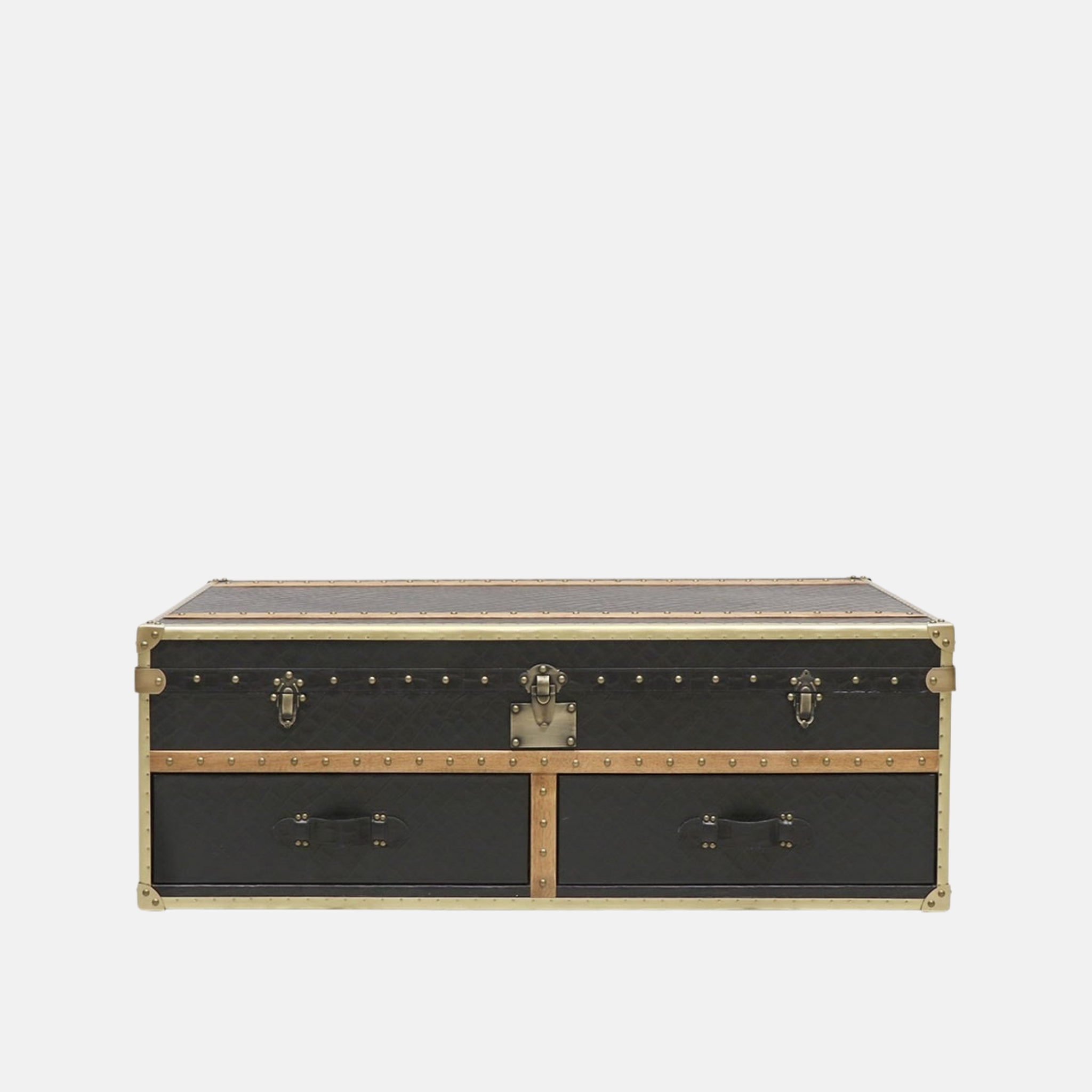 Voyager Leather Trunk Coffee Table - Black
