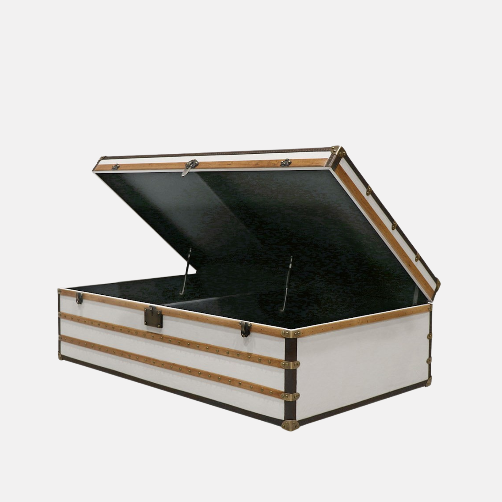 Voyager Leather Trunk Coffee Table - Aged White