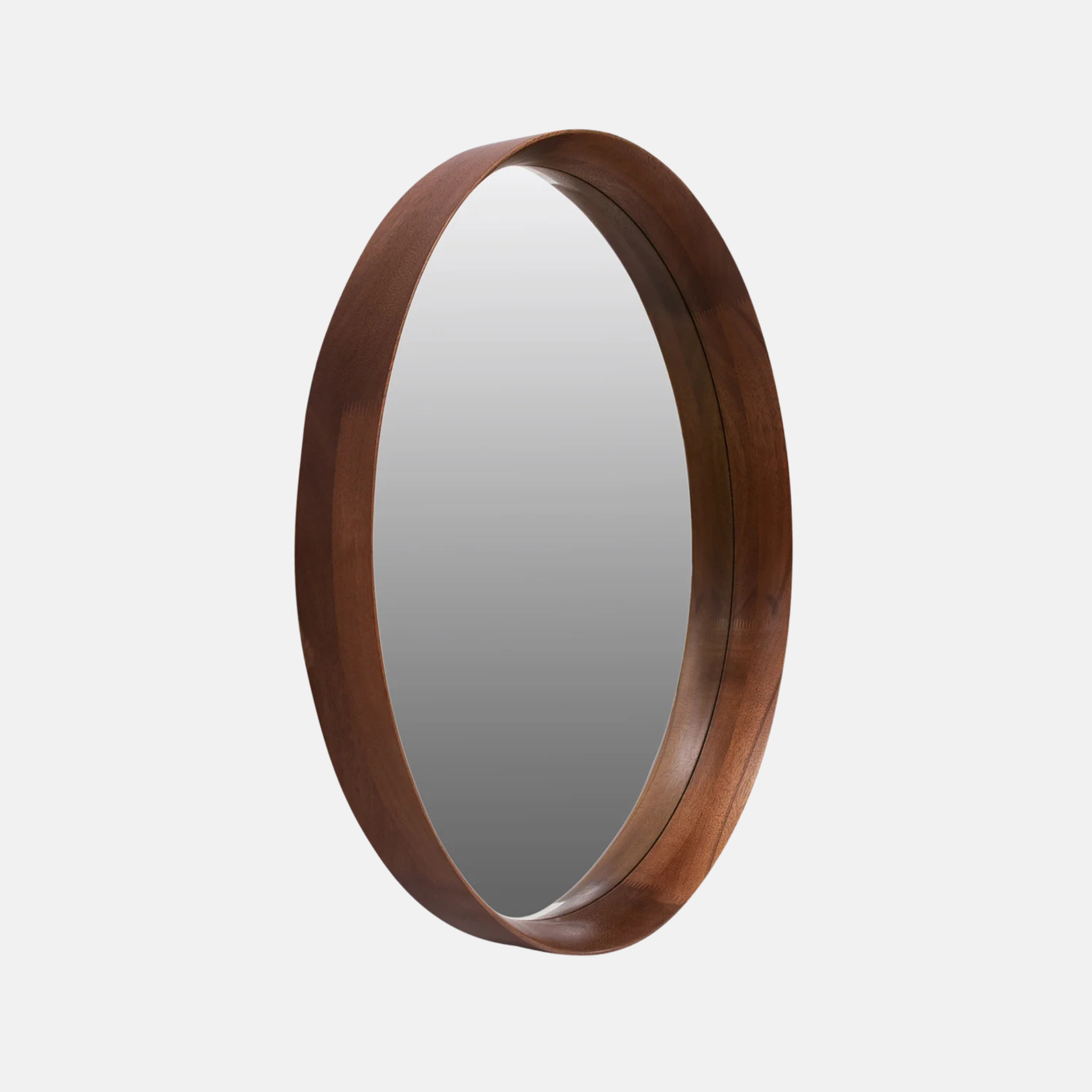 Dark Beech Round  Mirror