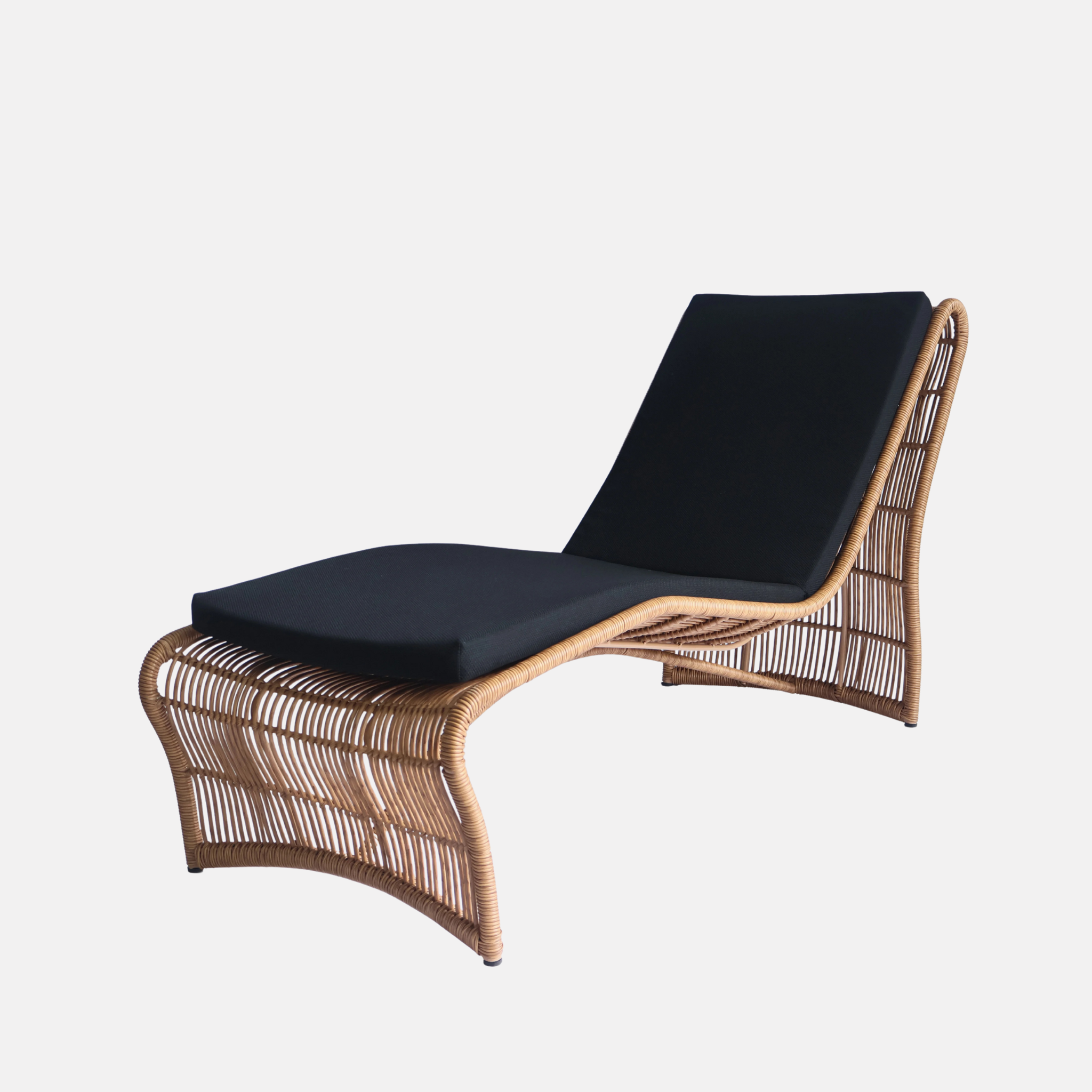 Wave Outdoor Lounger - Dark Natural