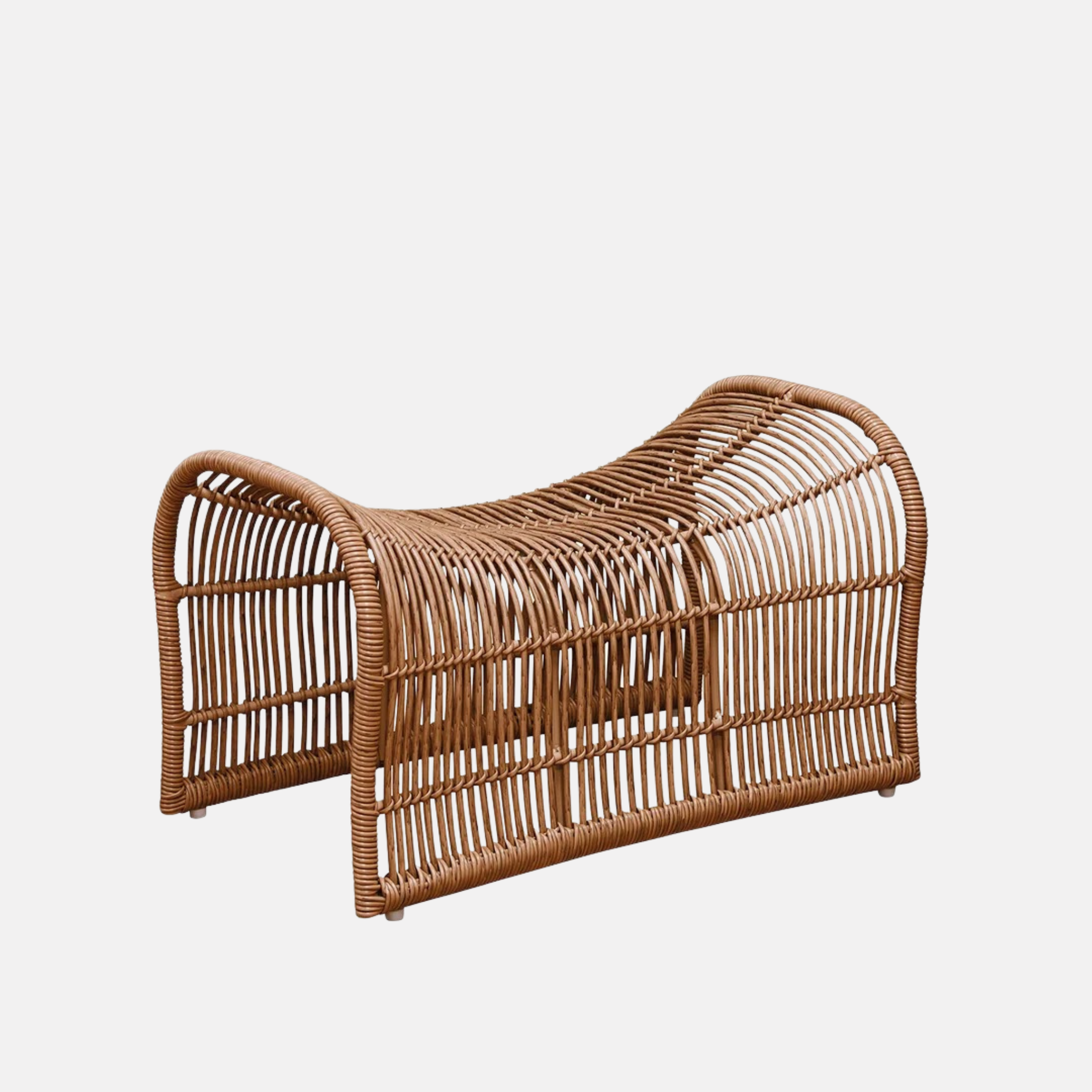 Wave Footstool - Dark Natural