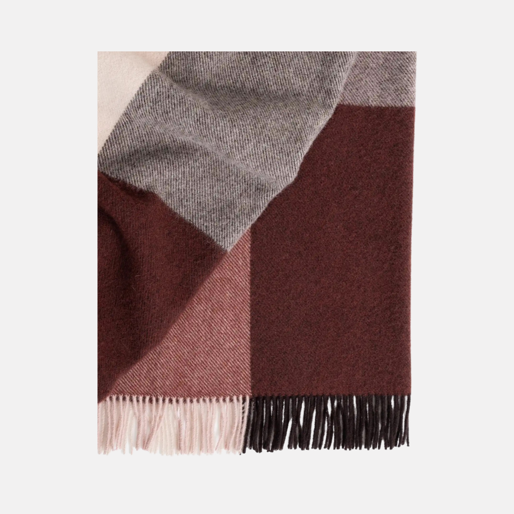 Brookside Large Check Throw - Beetroot