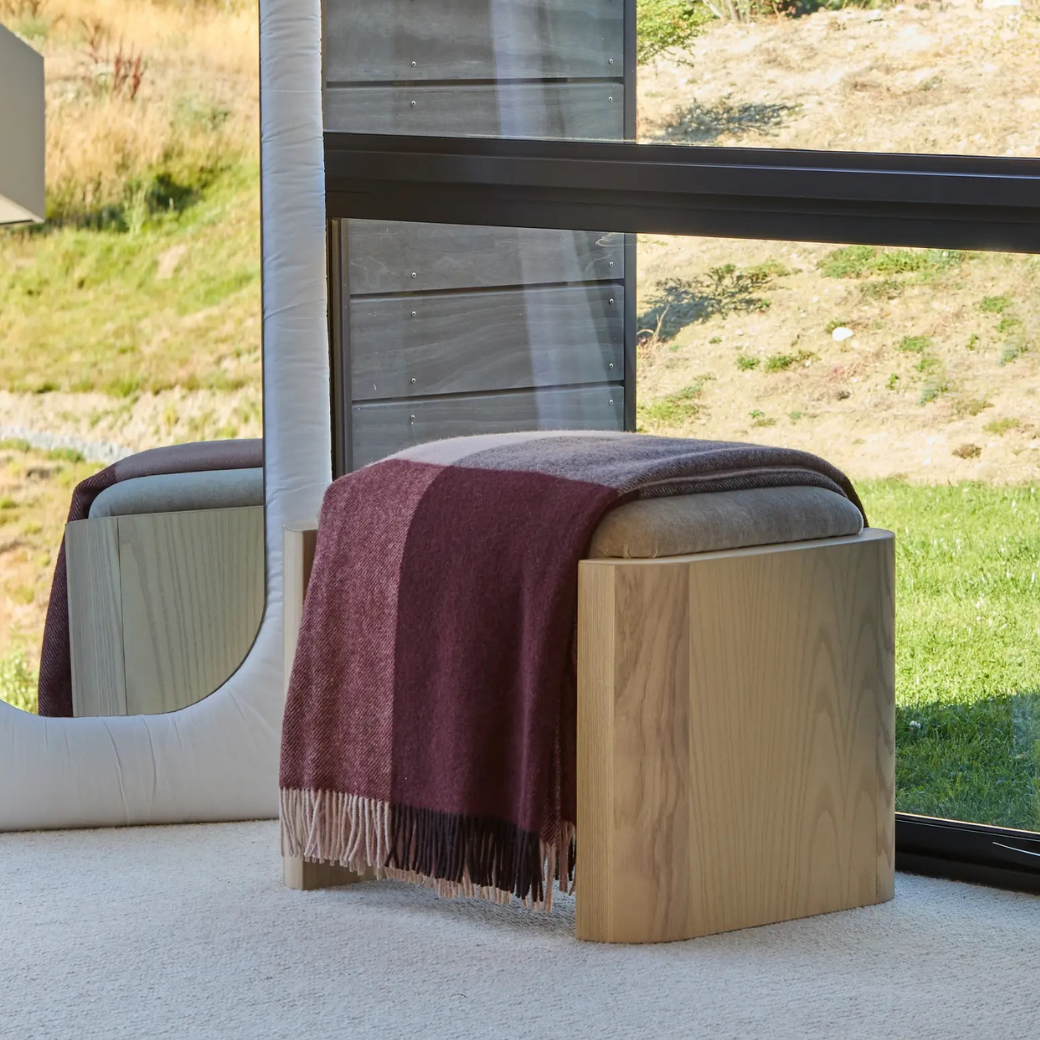 Brookside Large Check Throw - Beetroot
