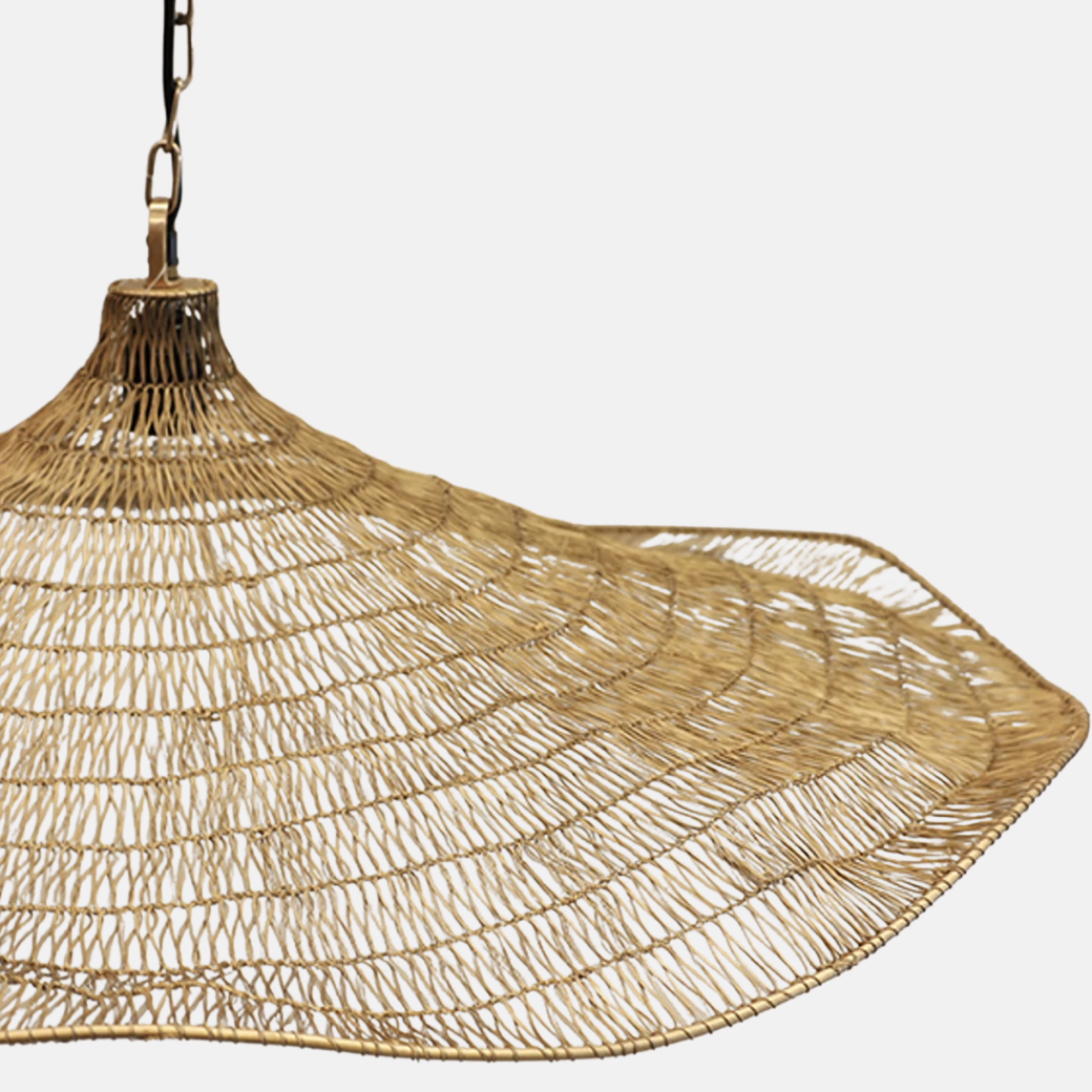 Phoebe Woven Brass Pendant
