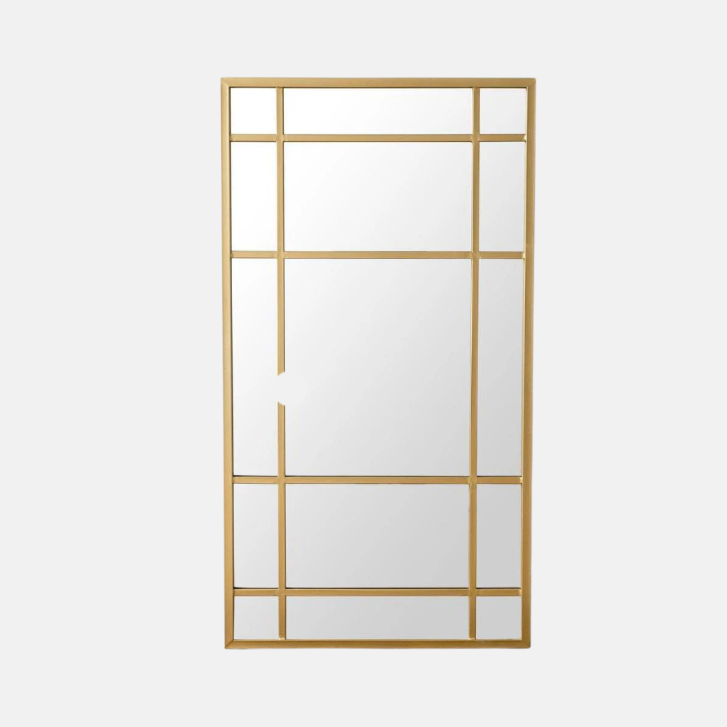 Lucia Gold Rimmed 15 Pane Mirror