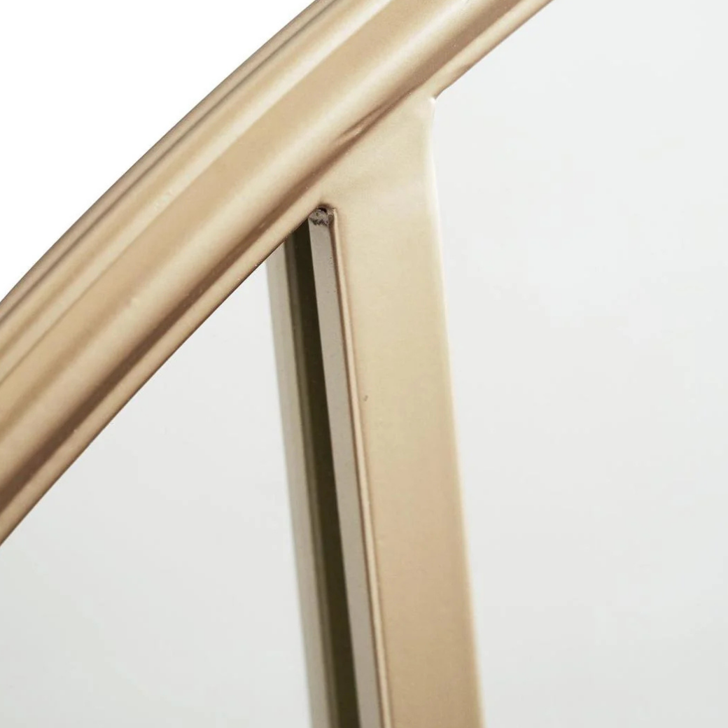 Amelia Gold Rimmed Round Paned Mirror