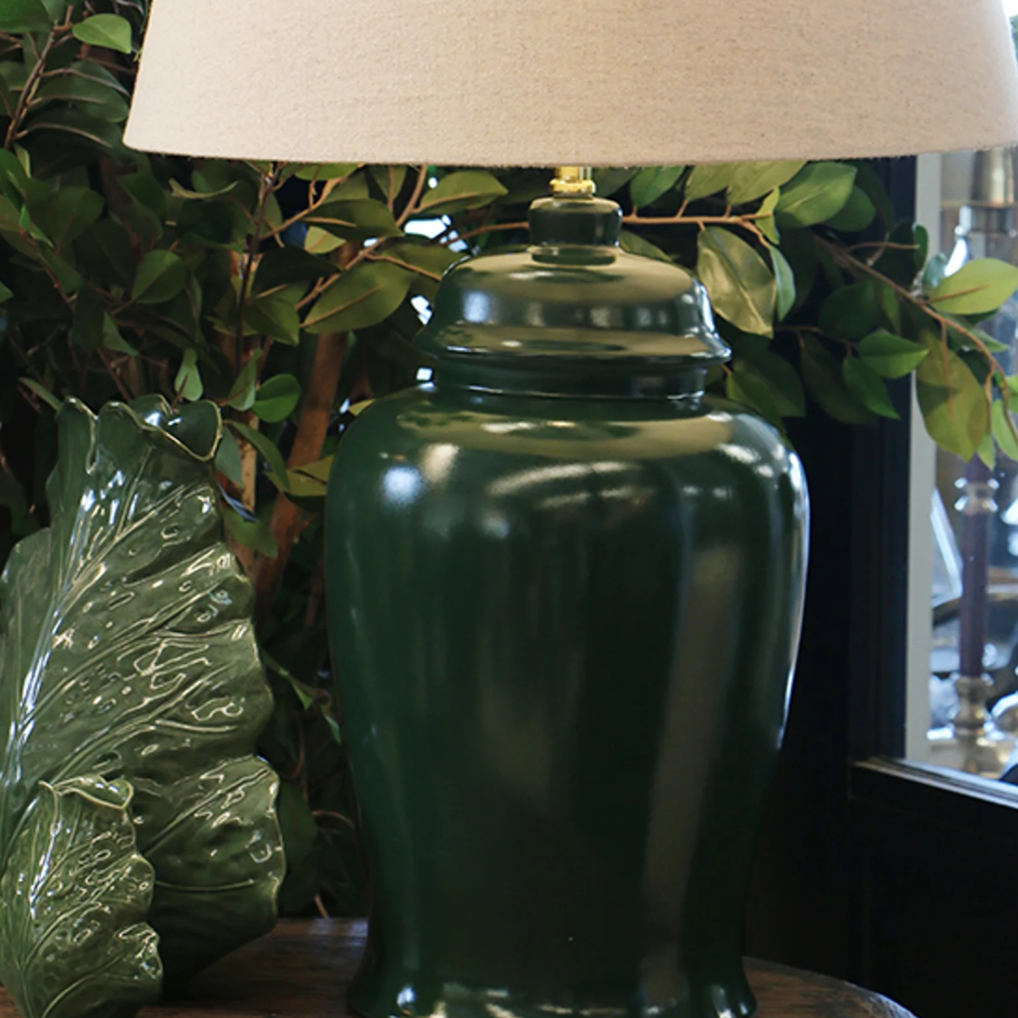 VERDE CRACKLED LAMP
