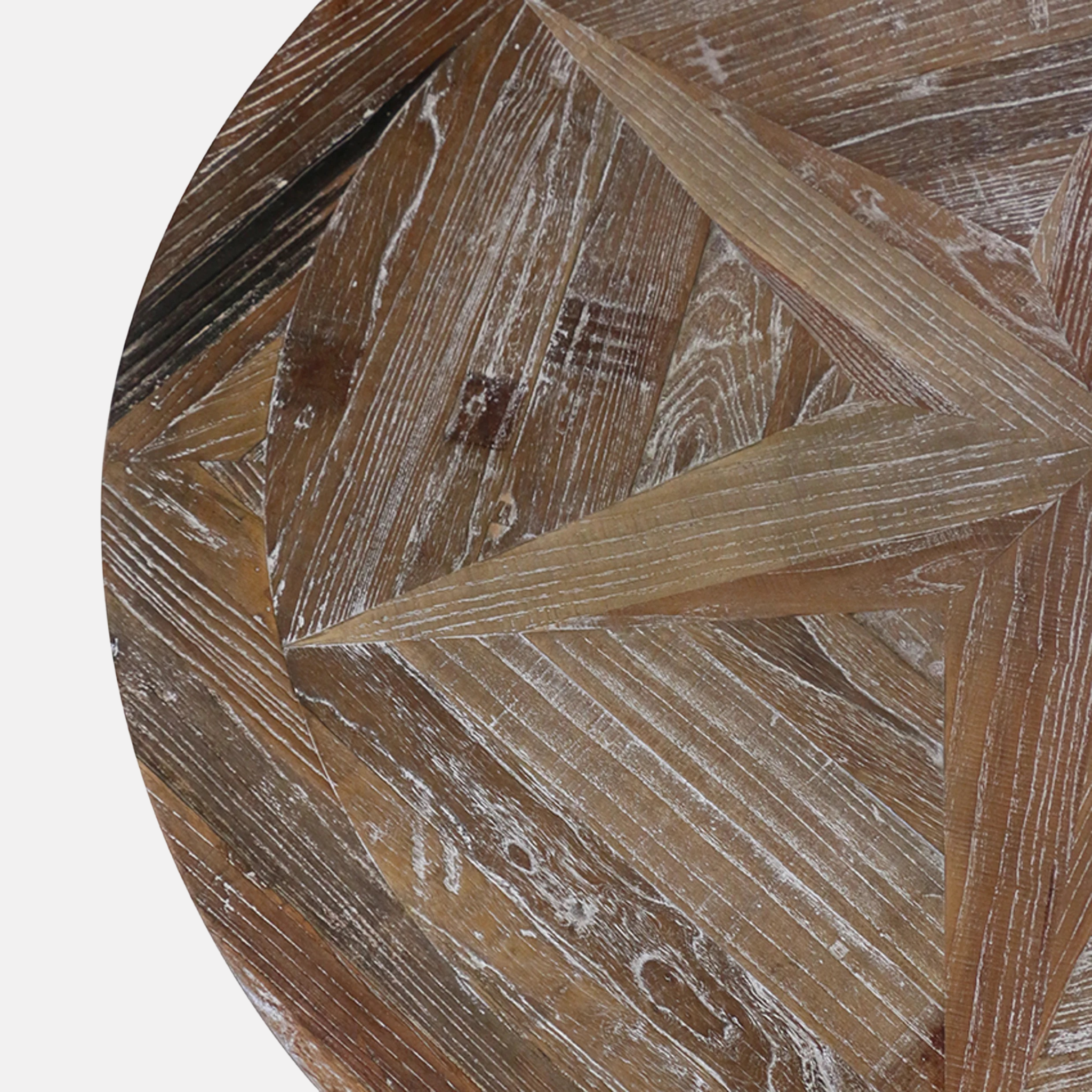 Cumberland Round Parquet Dining Table - Elm
