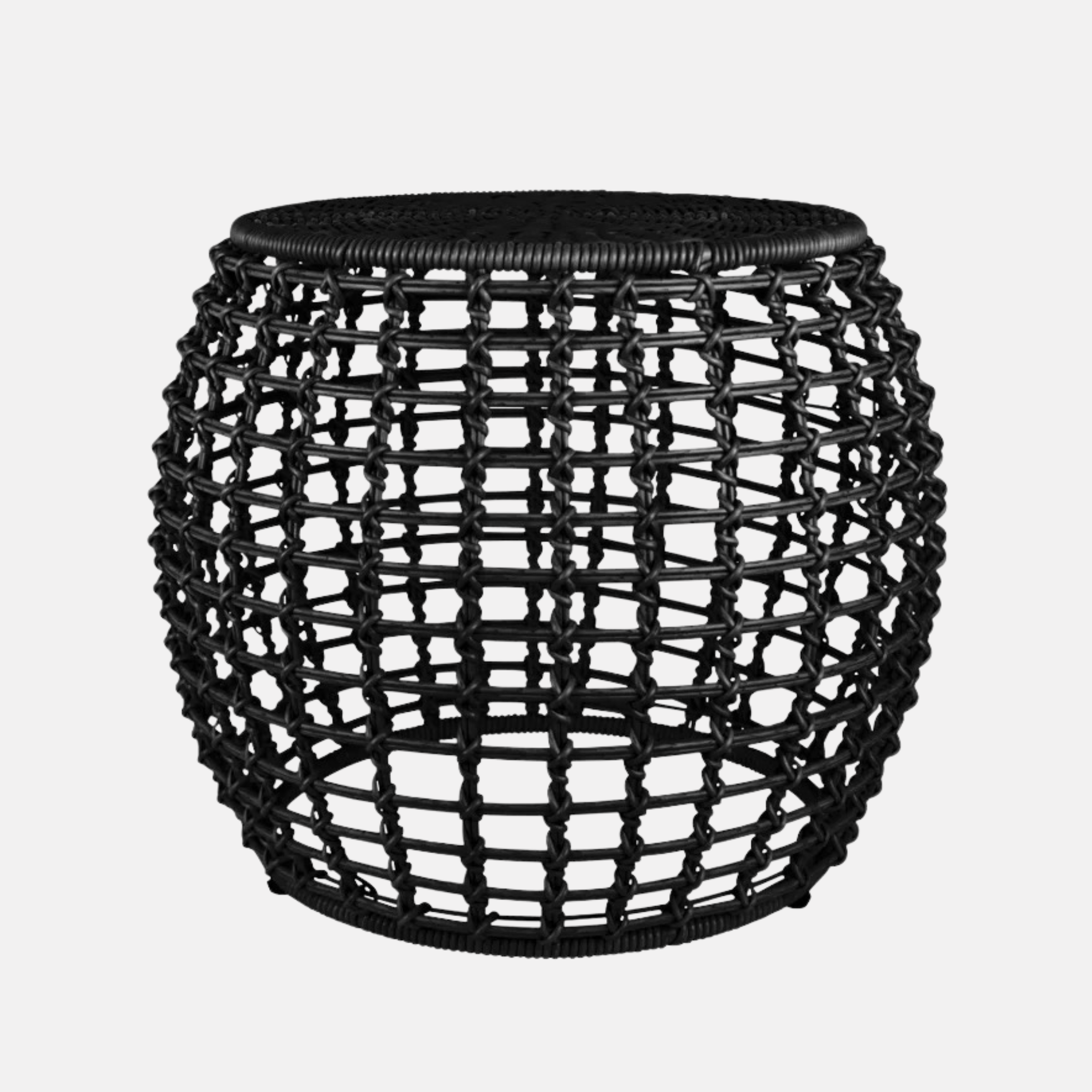 Check Outdoor Rattan Side Table - Black