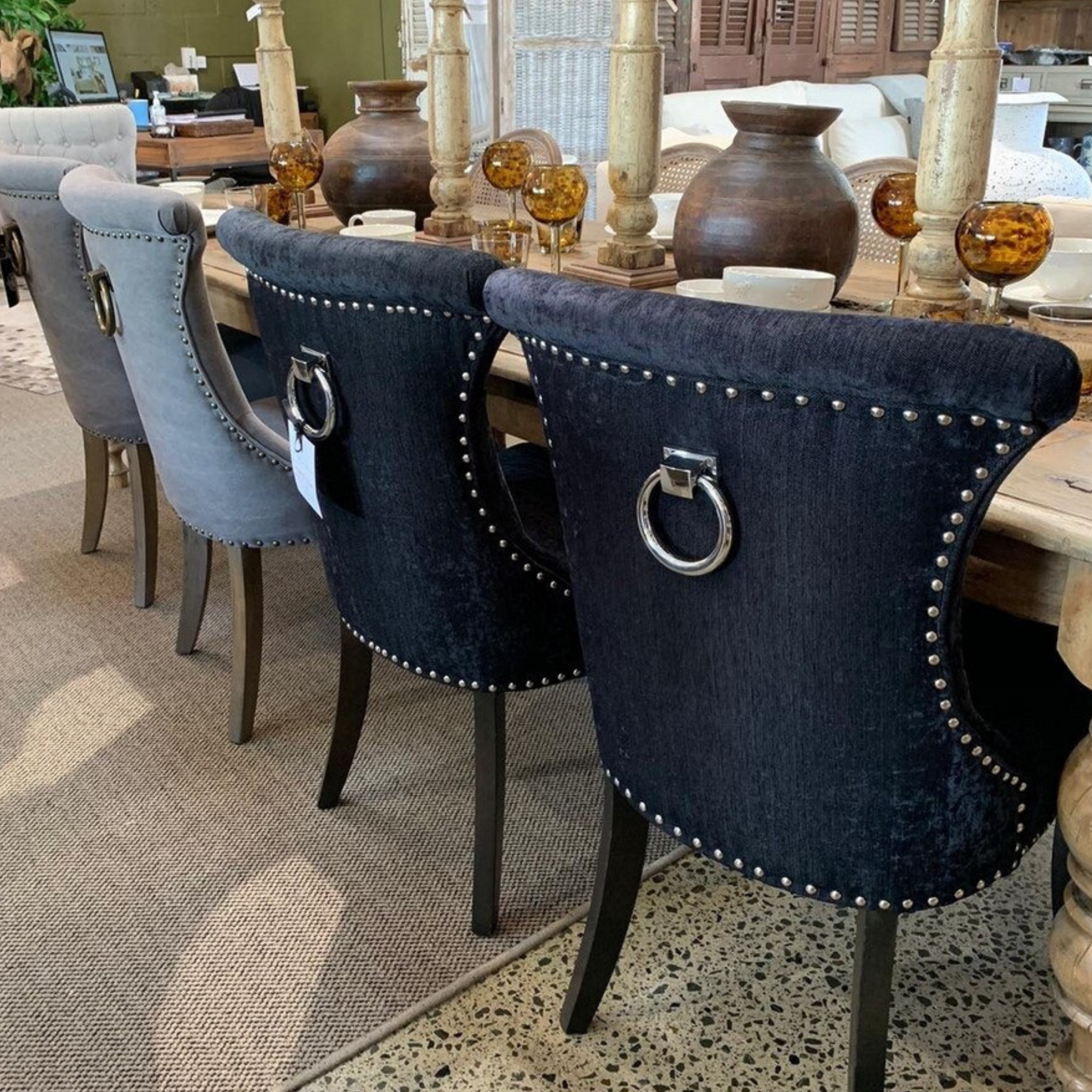 Largo Ring Back Dining Chair - Grey