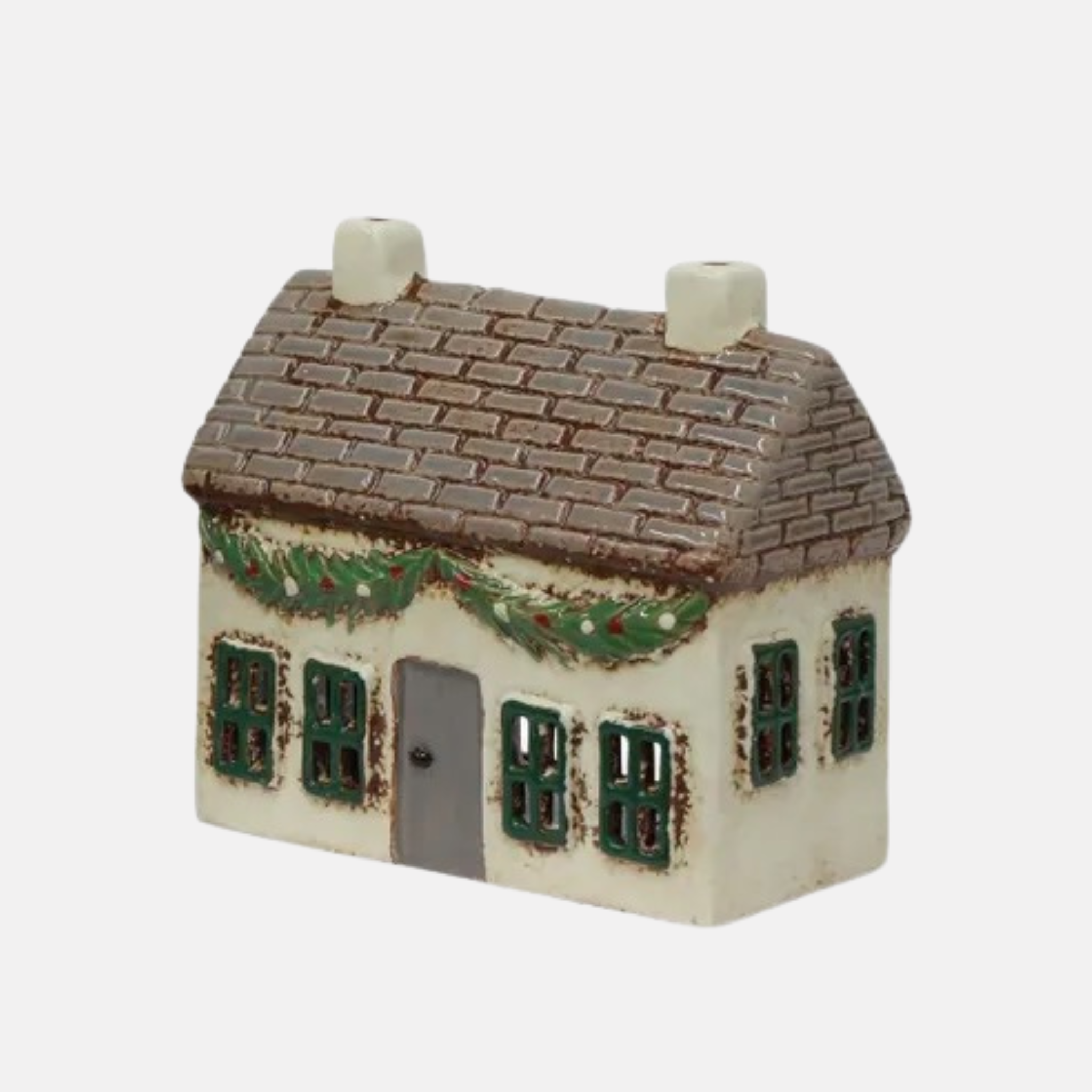 Tea light Houses Set of Two - Stone