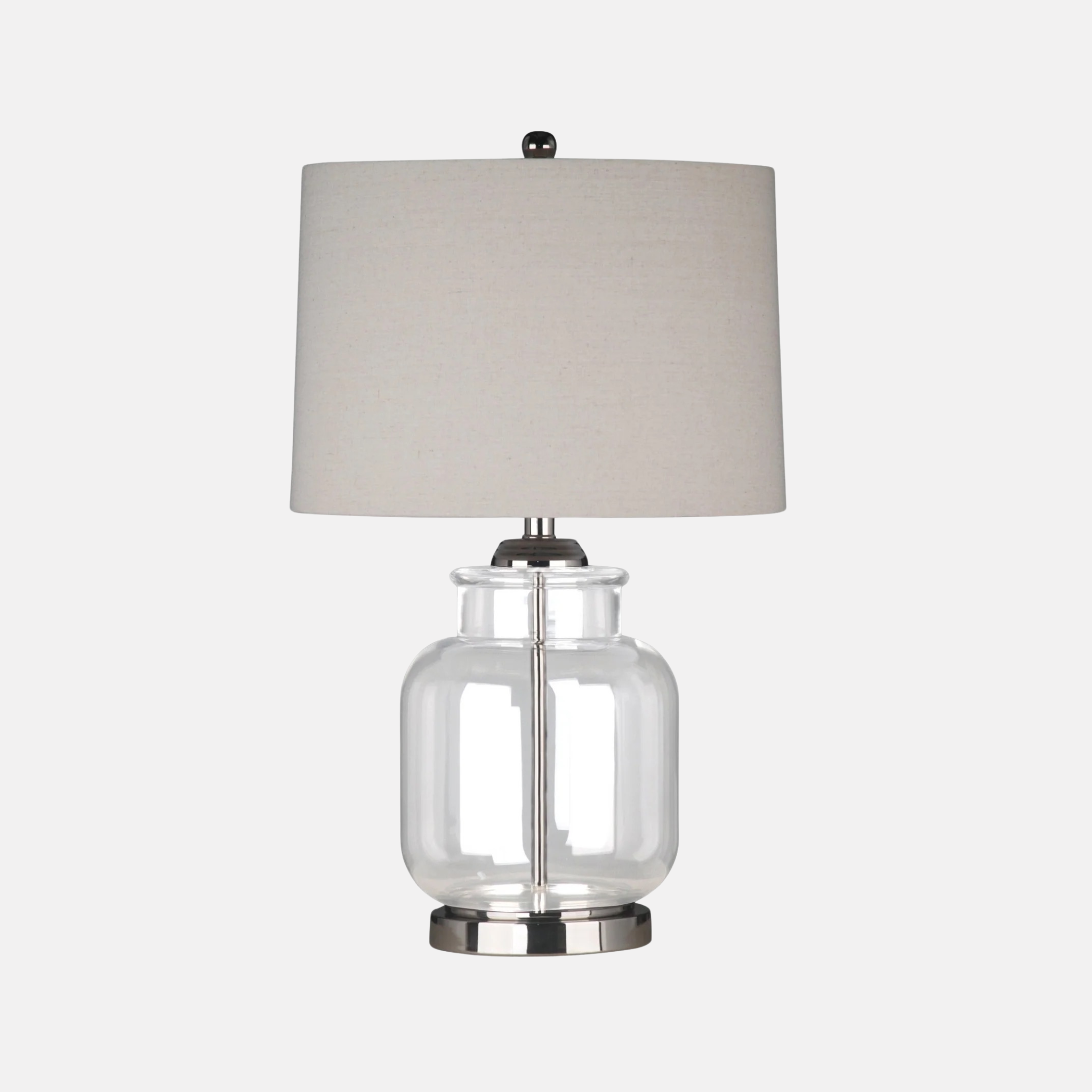 REGENT TABLE LAMP - NICKEL AND GLASS