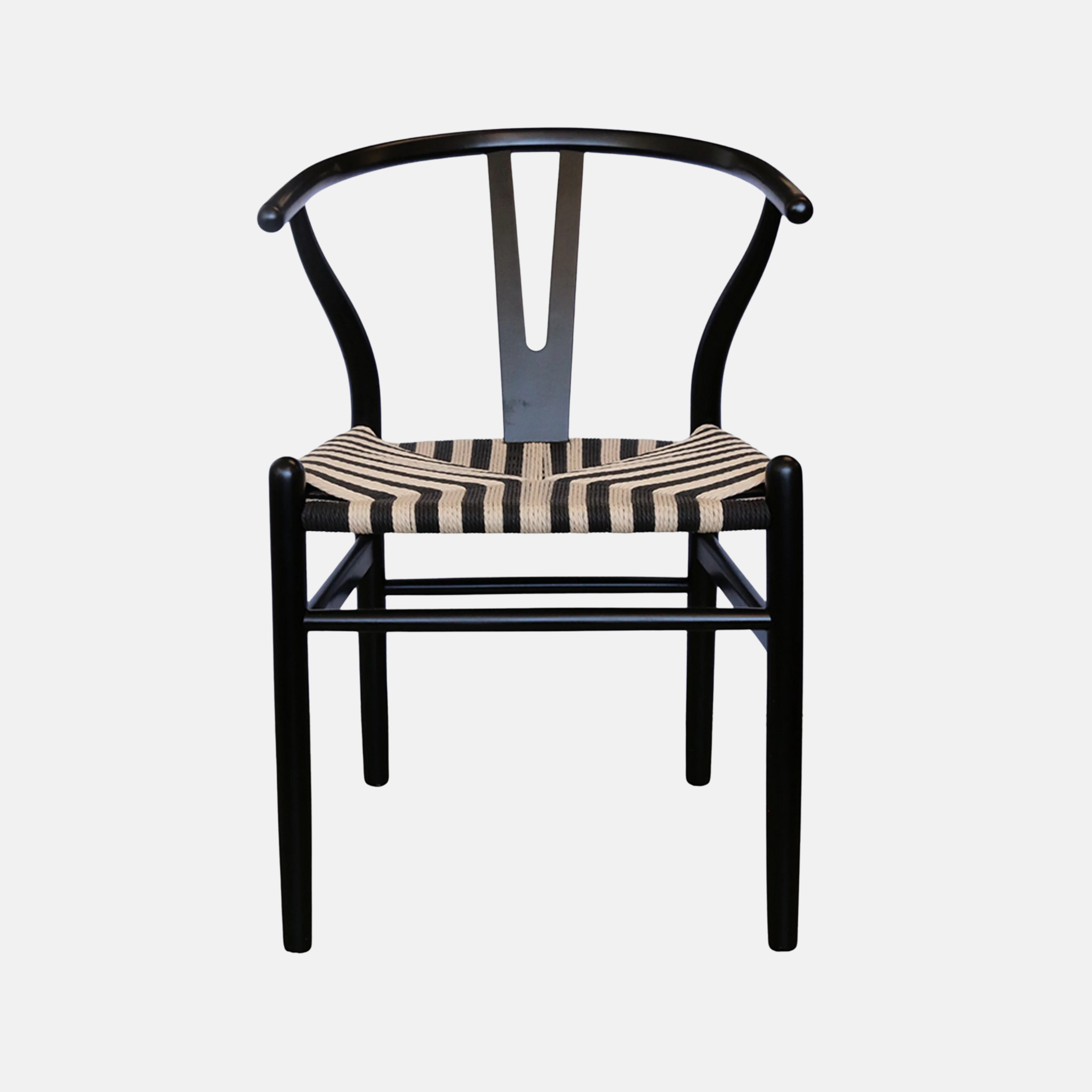Wishbone Dining Chair Black and Natural