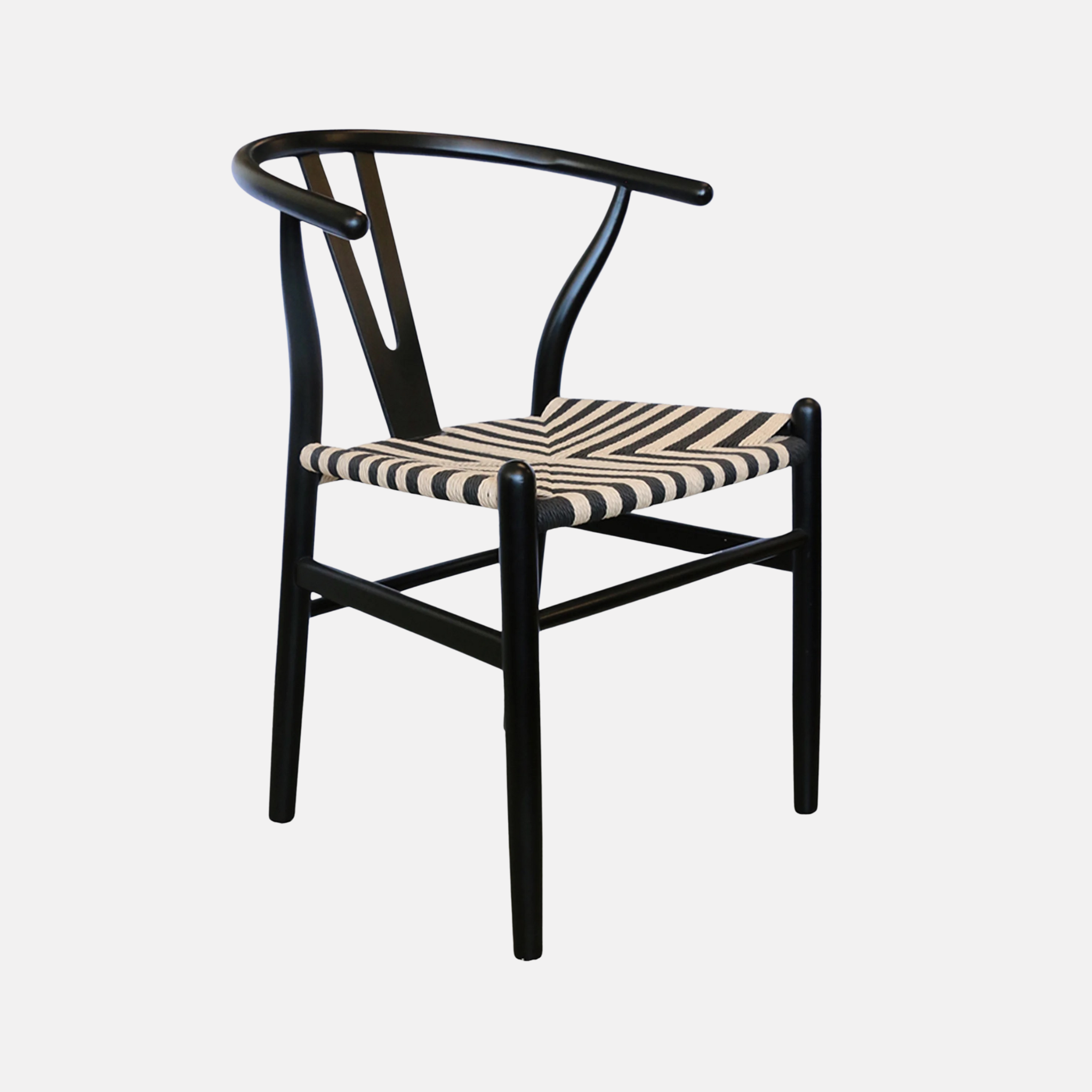 Wishbone Dining Chair Black and Natural