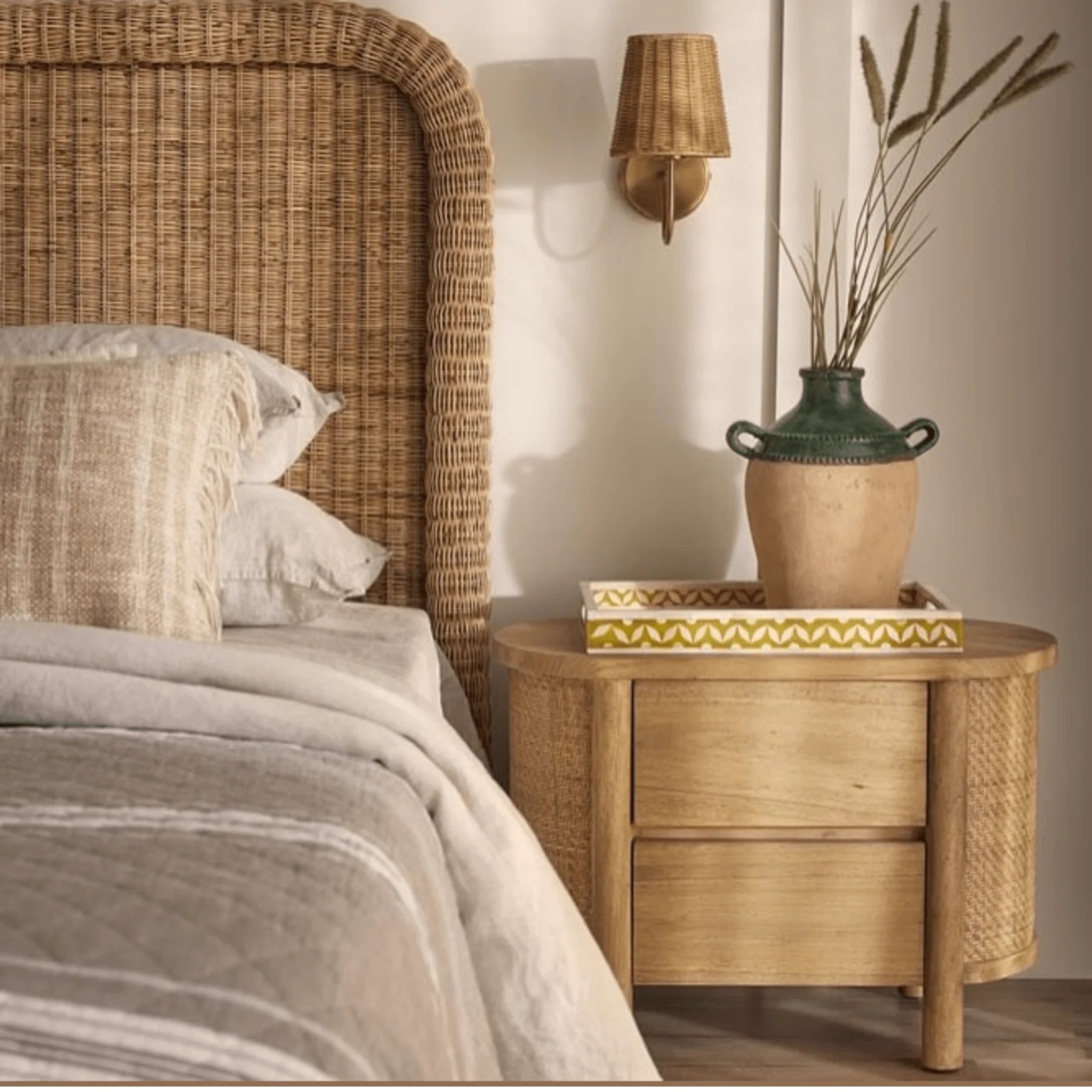 Maldives Rattan Bedside