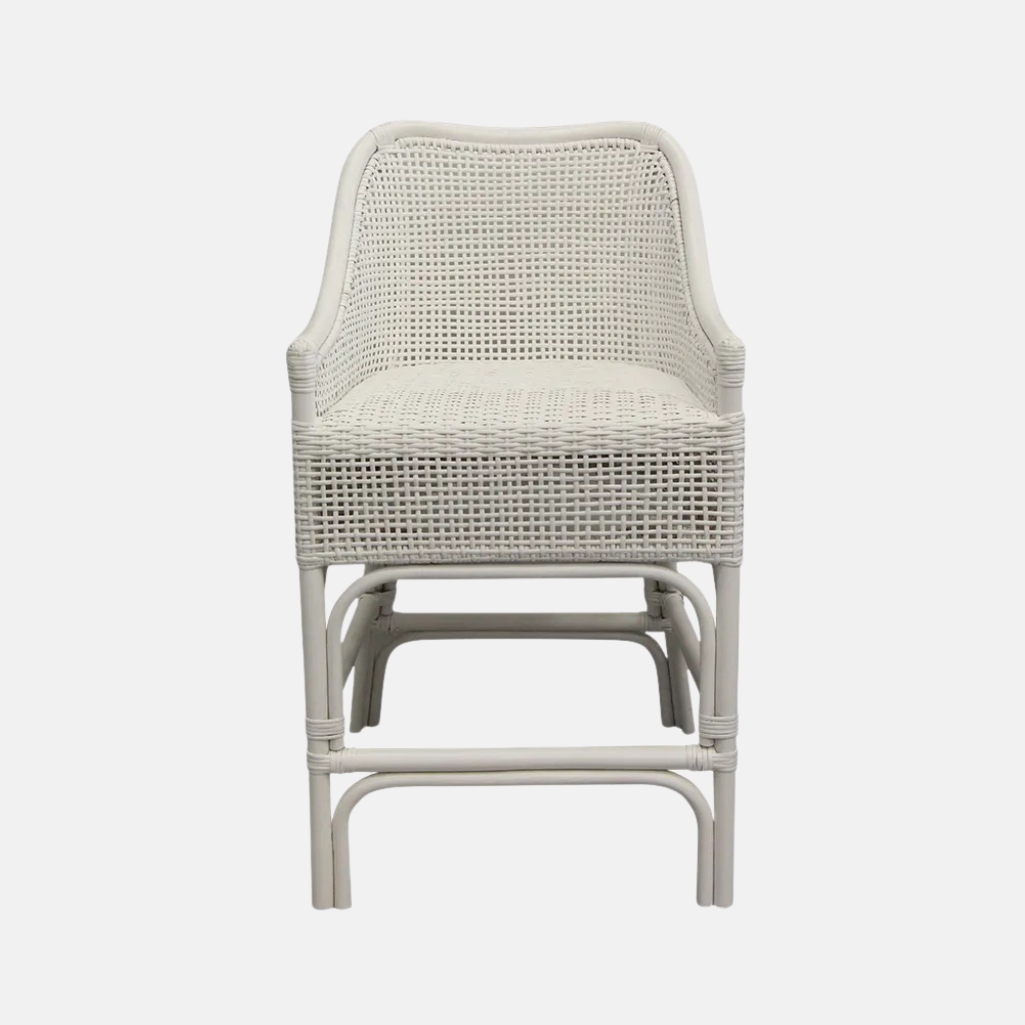 Albany Rattan Barstool - White