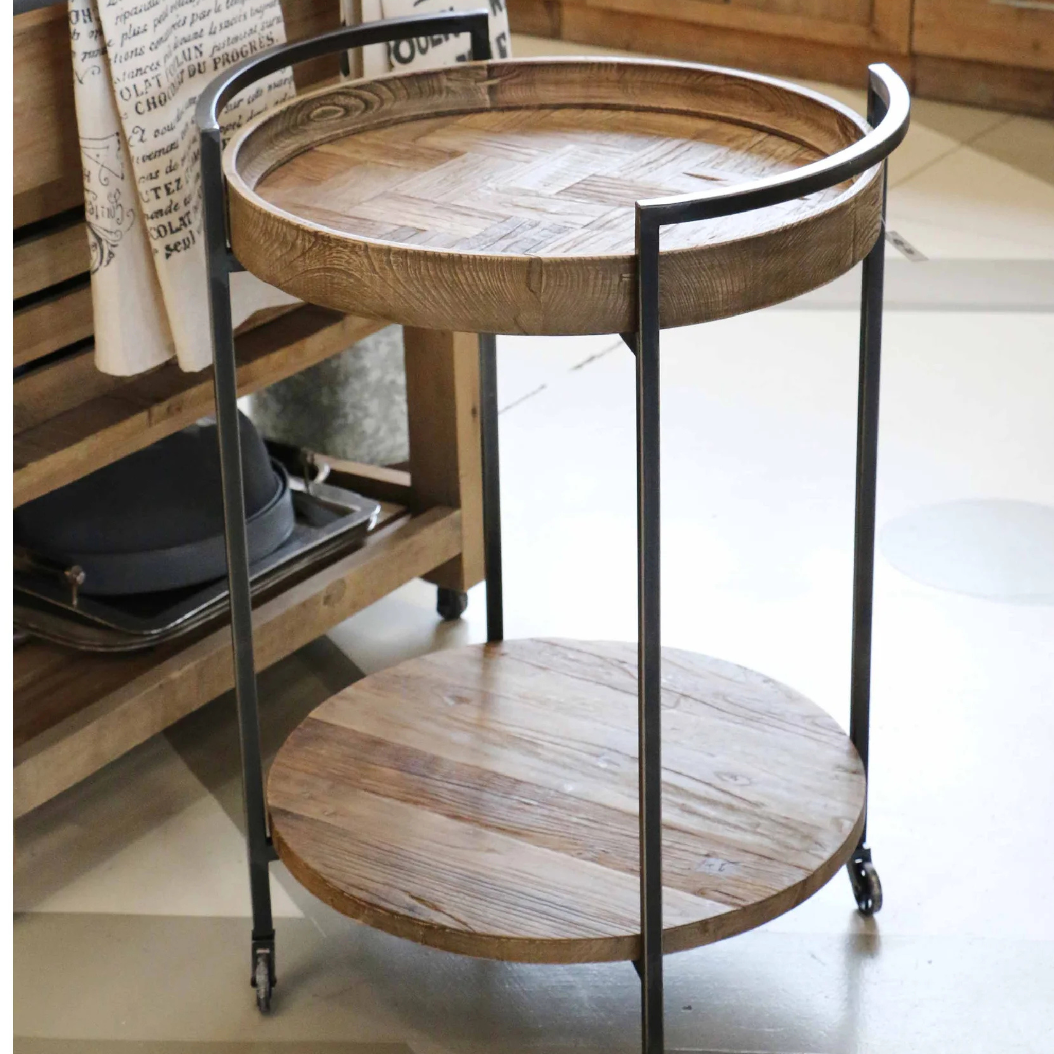 Wooden Trolley Cart - Elm