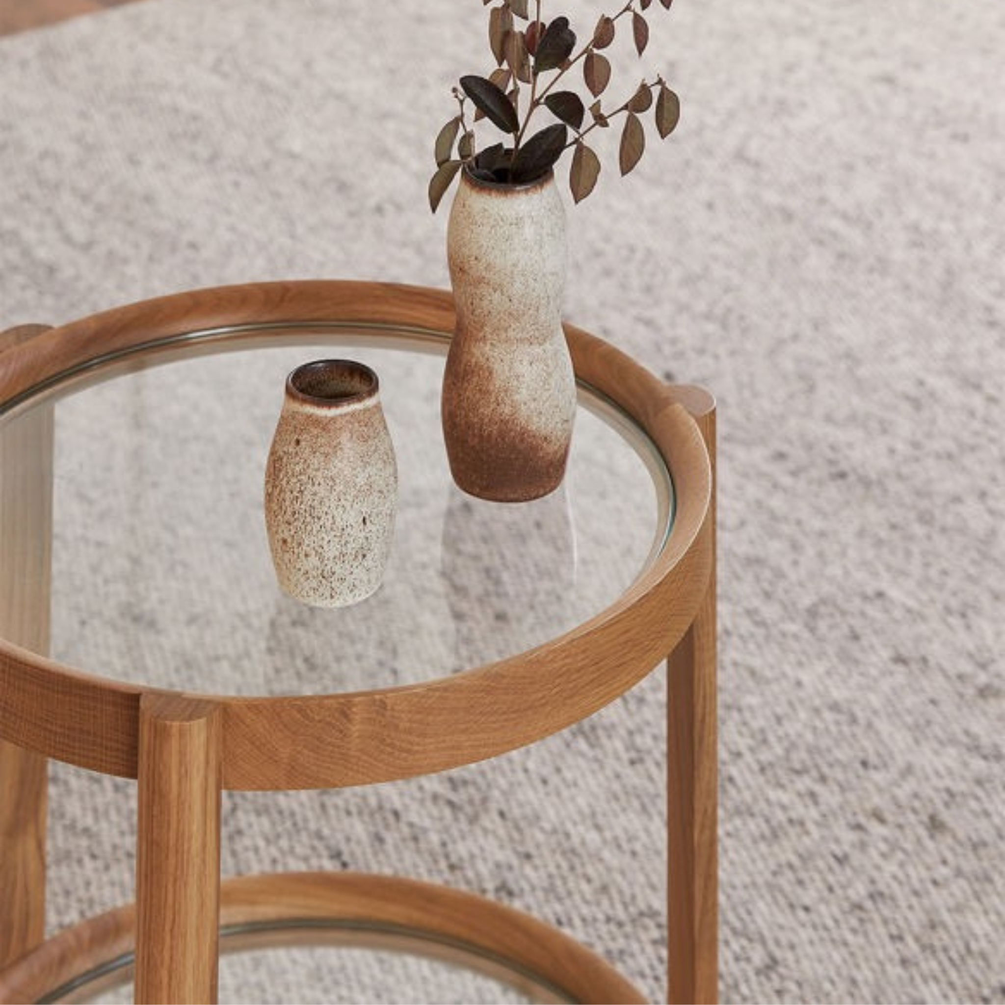 Column Side Table -  Oak