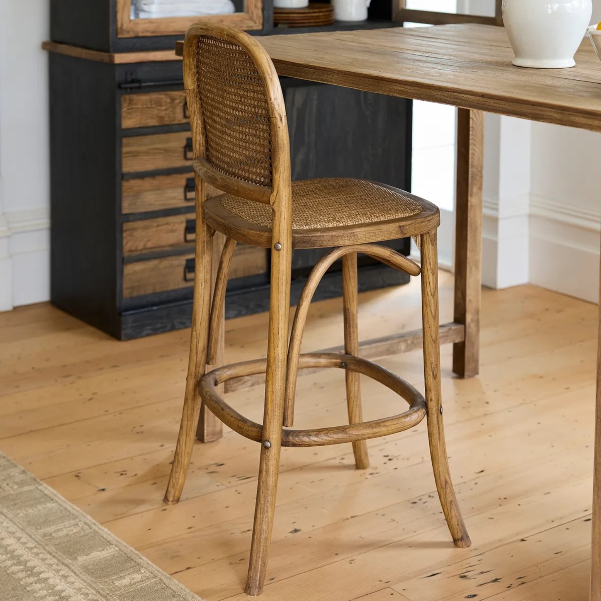 Dawson Barstool - Oak / Rattan