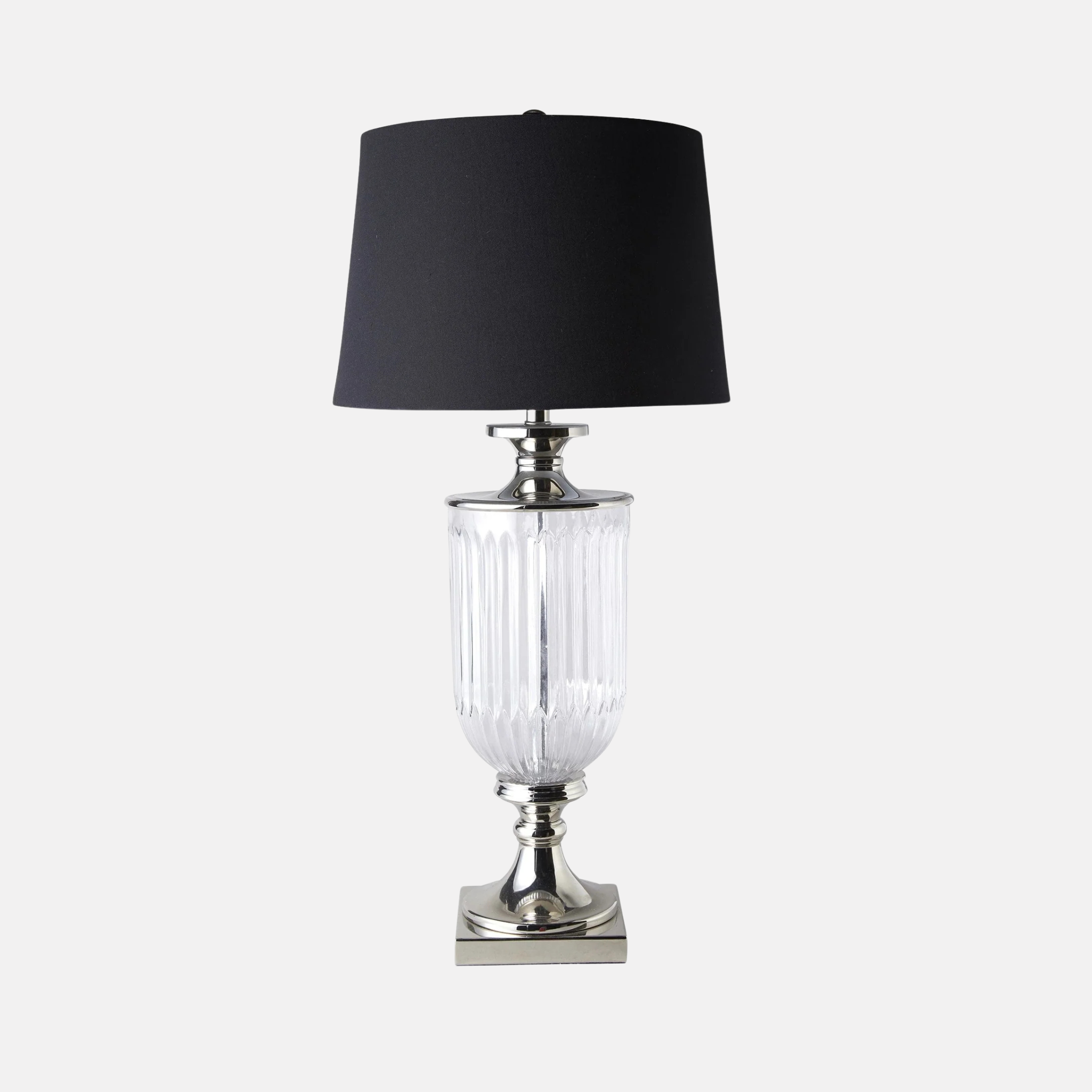 Ophelia Glass & Nickel Lamp - Black Shade