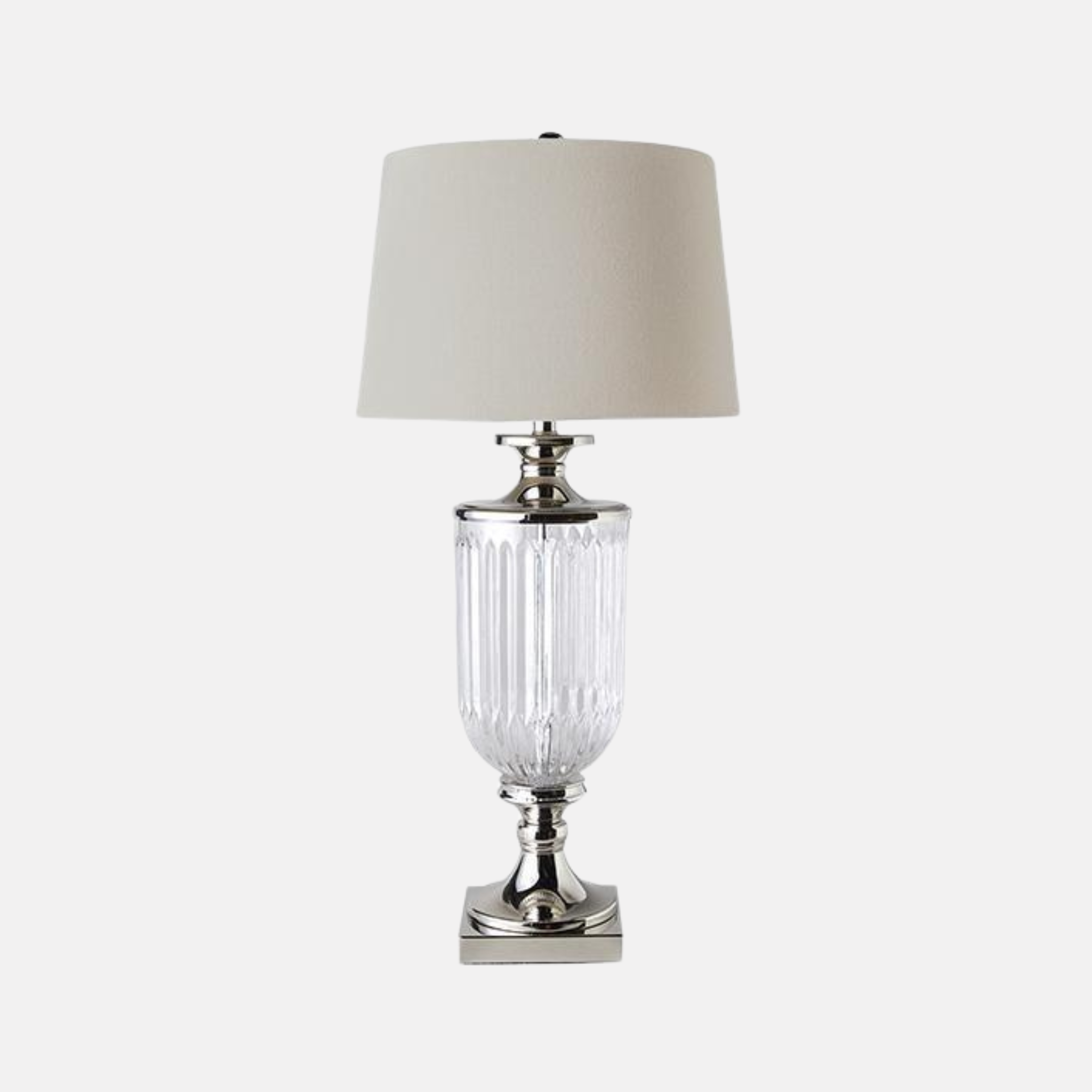 Ophelia Glass & Nickel Lamp - White Shade