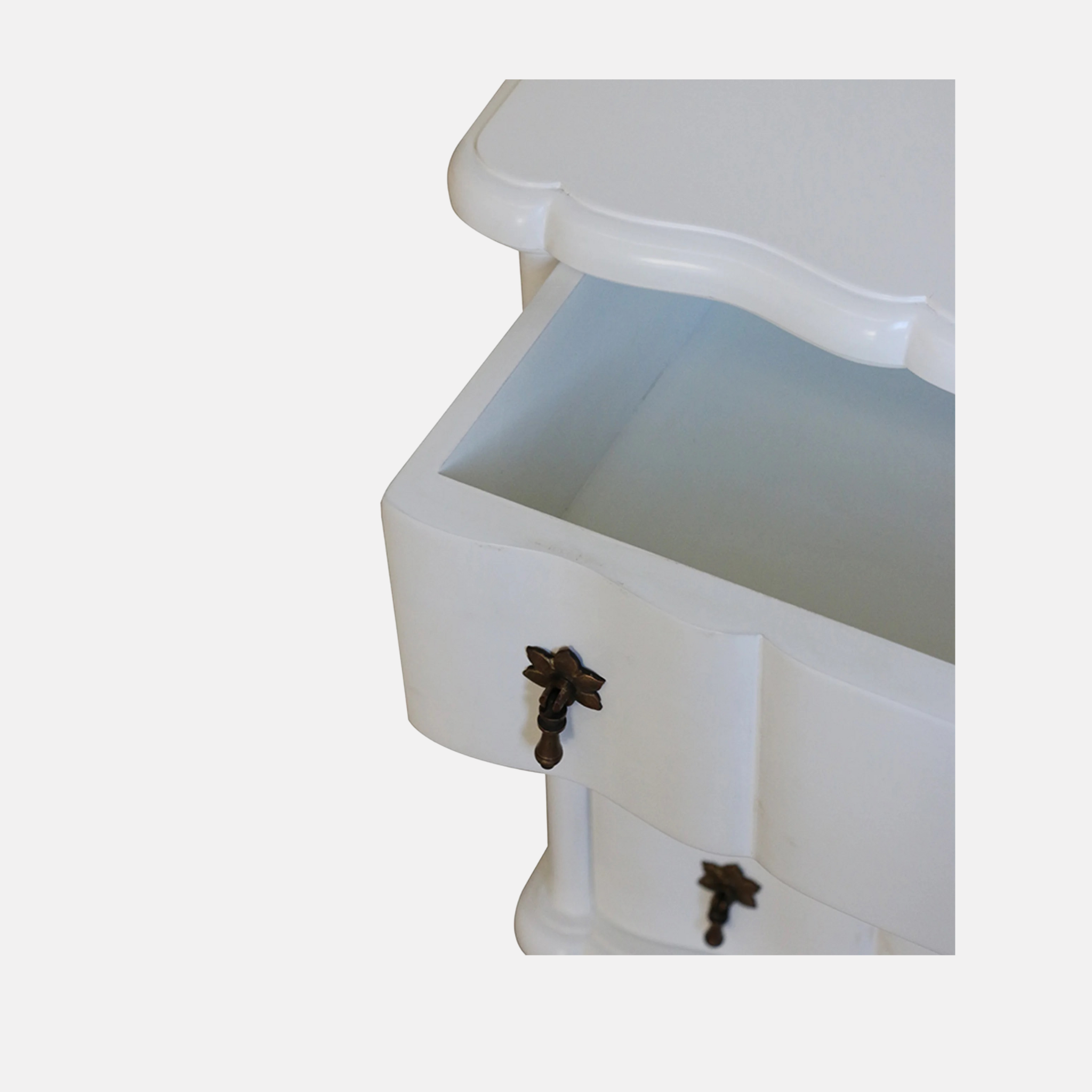 Ripple Bedside Table - White