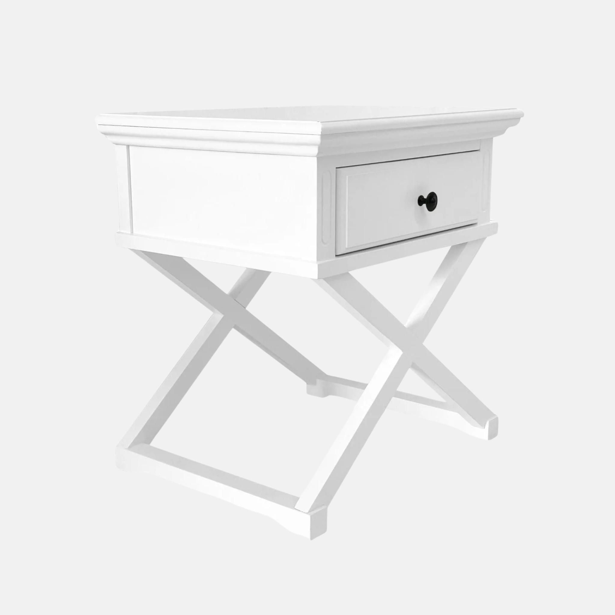 Sorrento Cross Leg Bedside - White