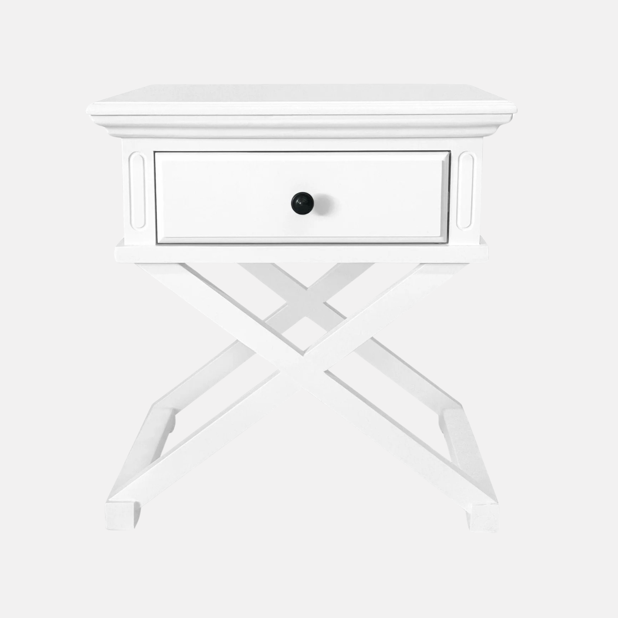 Sorrento Cross Leg Bedside - White